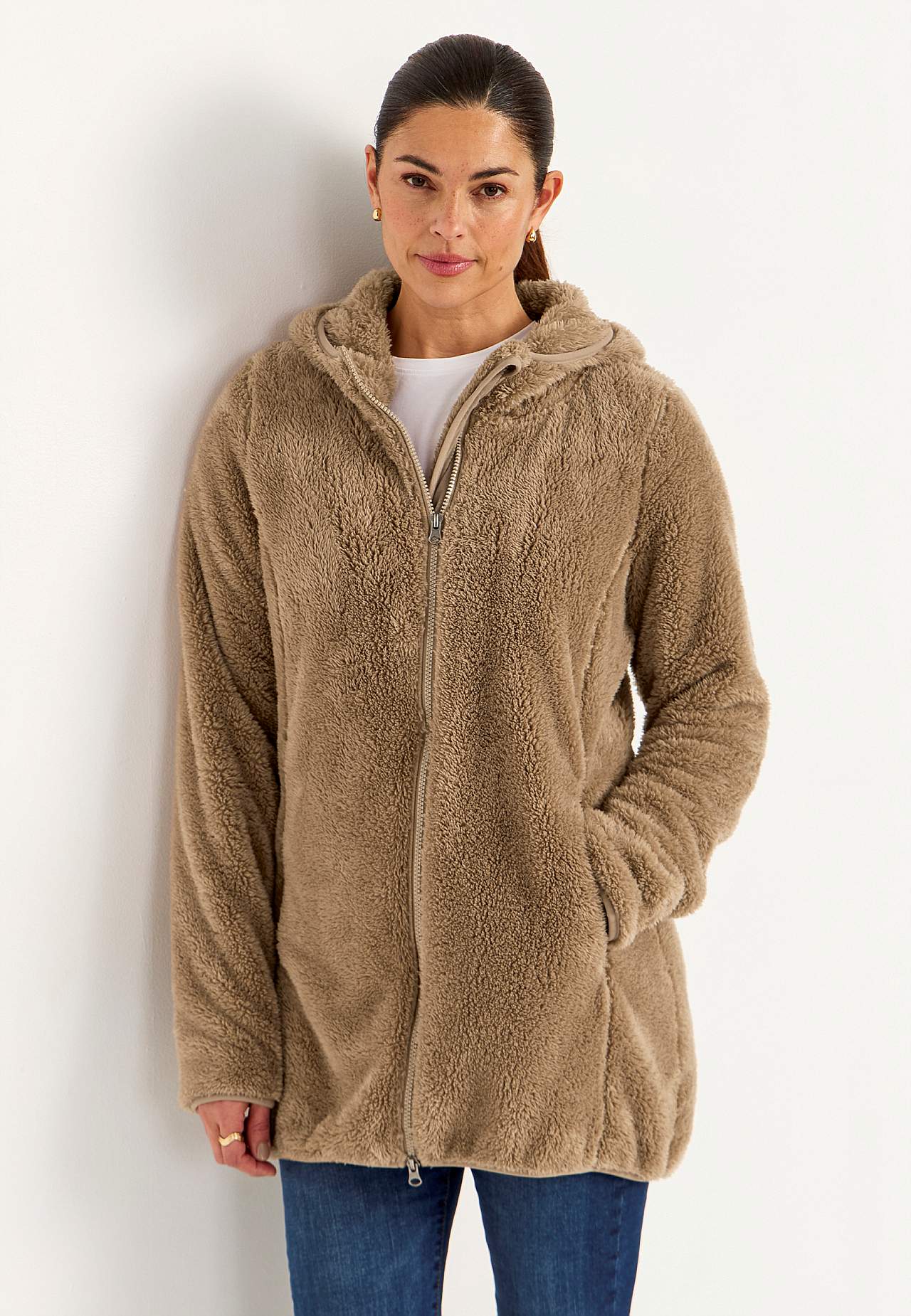 Cosy fleece jacket with hood