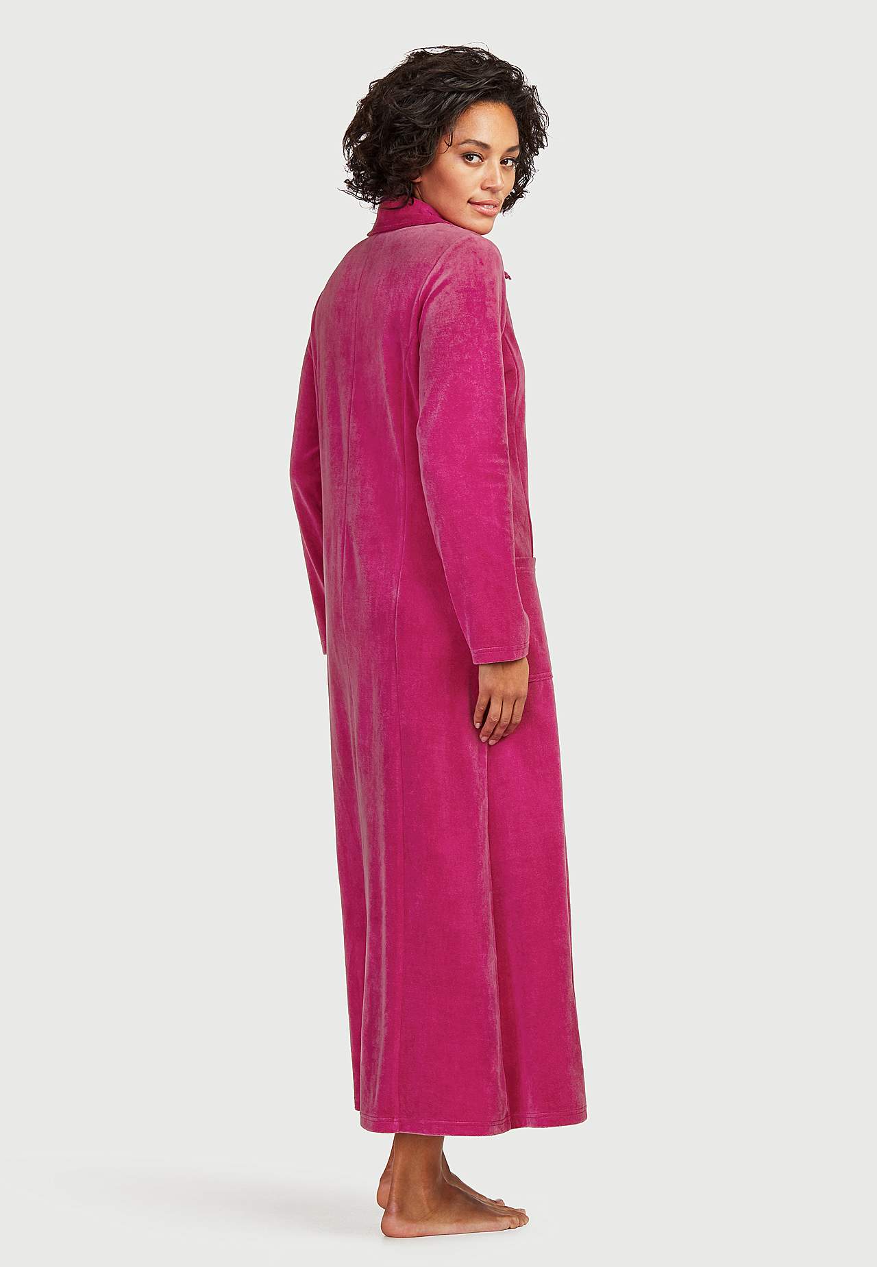 Lång morgonrock i velour Wilma