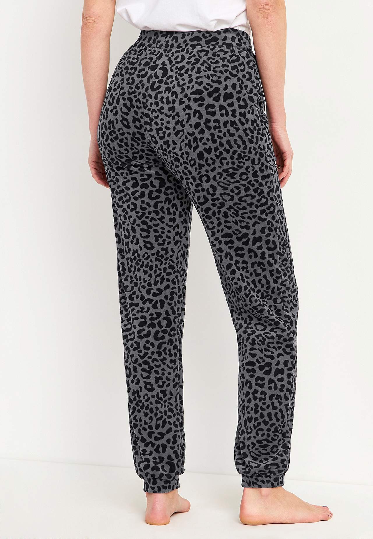 Velour trousers with cuff