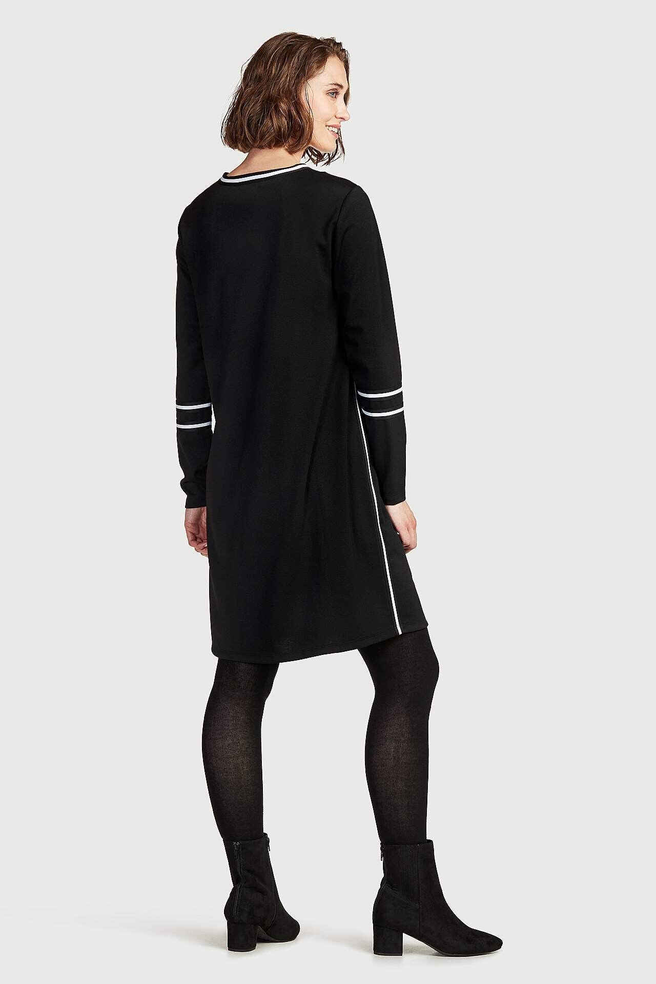 Jersey dress with contrast-coloured details