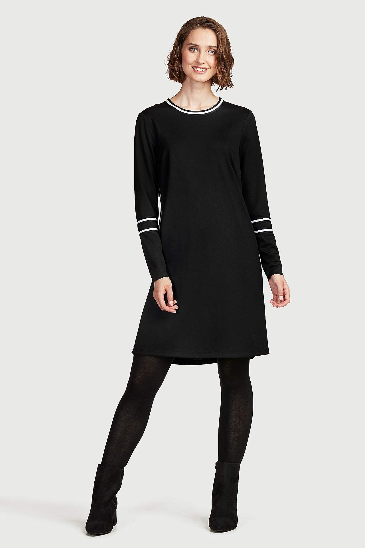 Jersey dress with contrast-coloured details