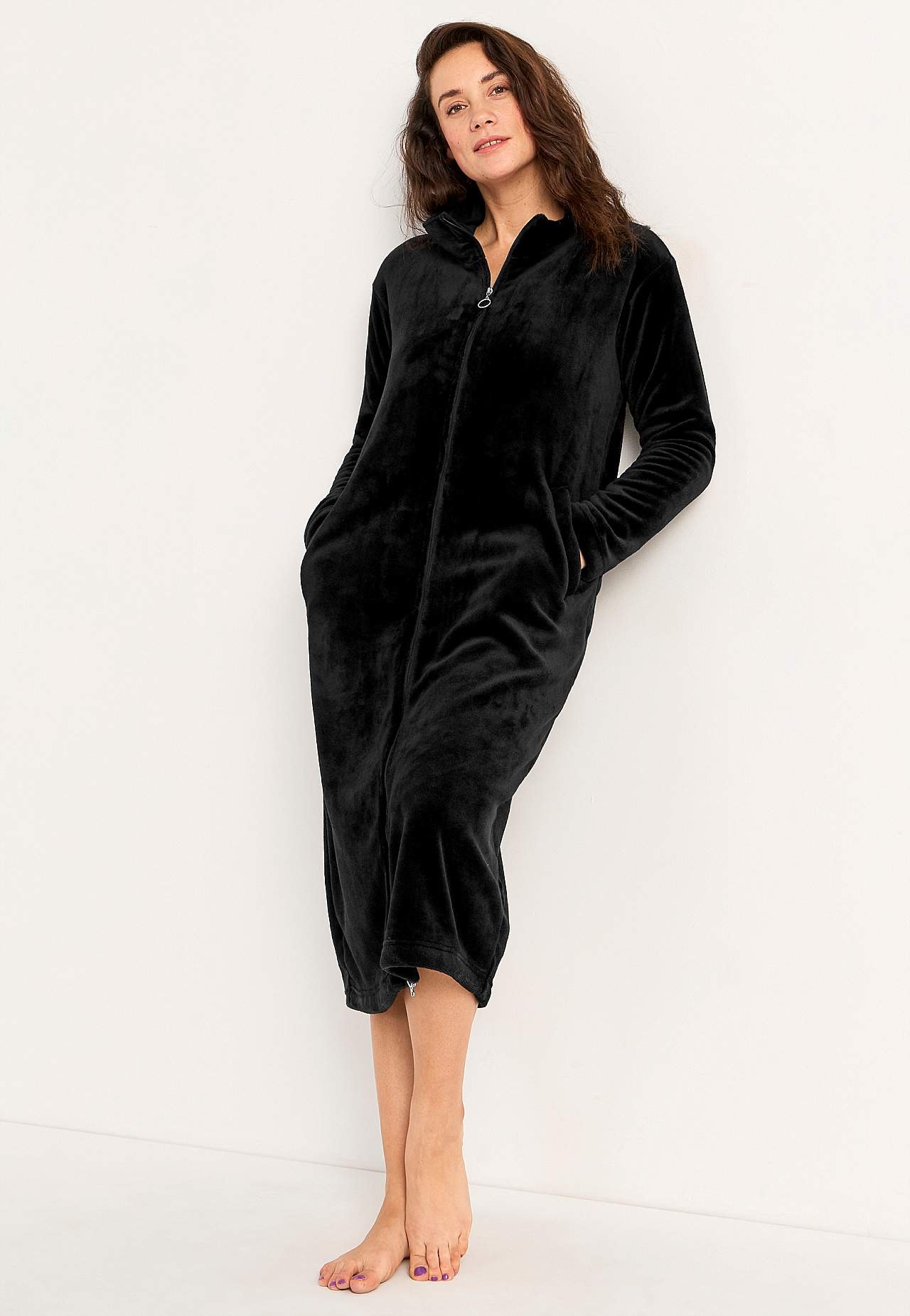 Long dressing gown in fleece Philippa
