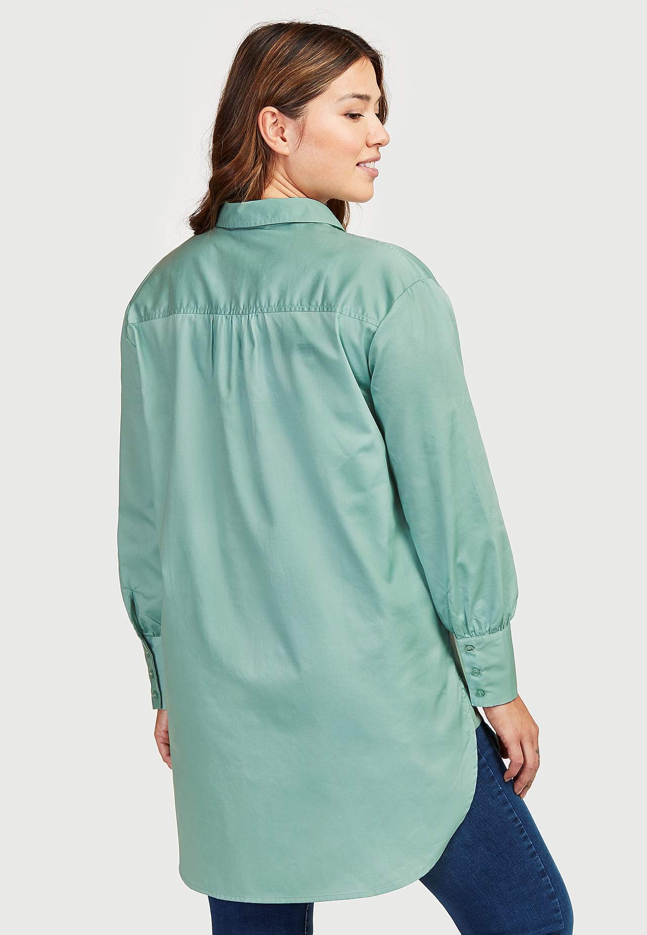 Long shirt in cottonsatin Cora
