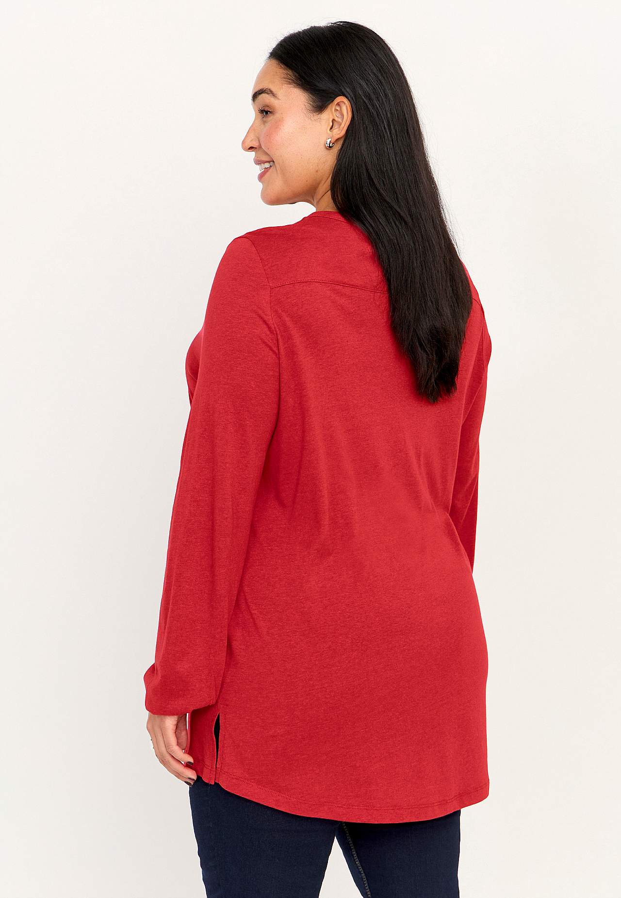 Jersey tuniq with v-neck cut