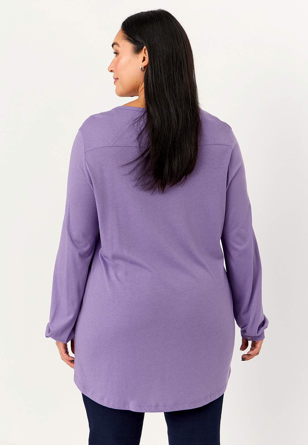 Jersey tuniq with v-neck cut