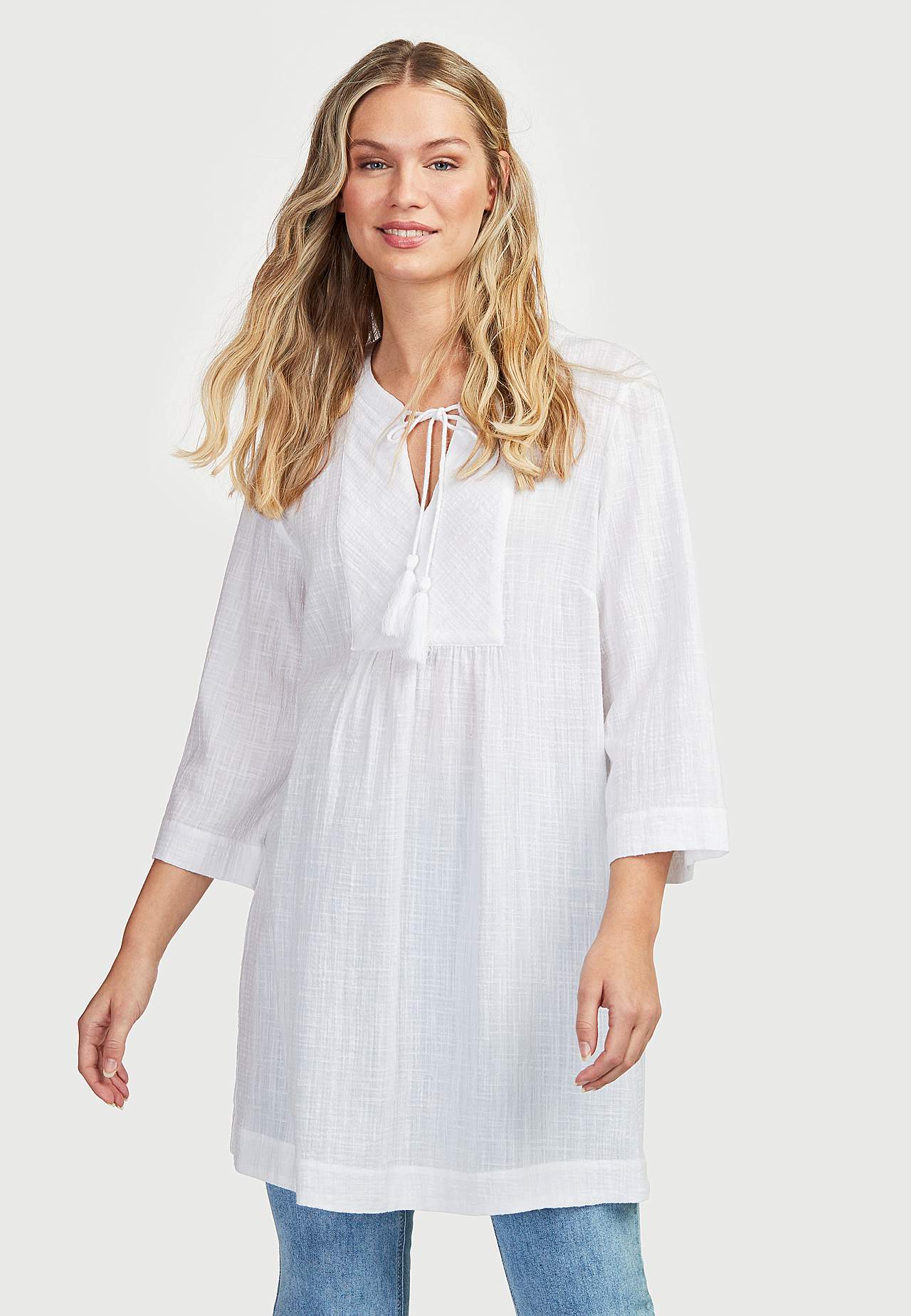 Slub weave tunic in cotton Grethe