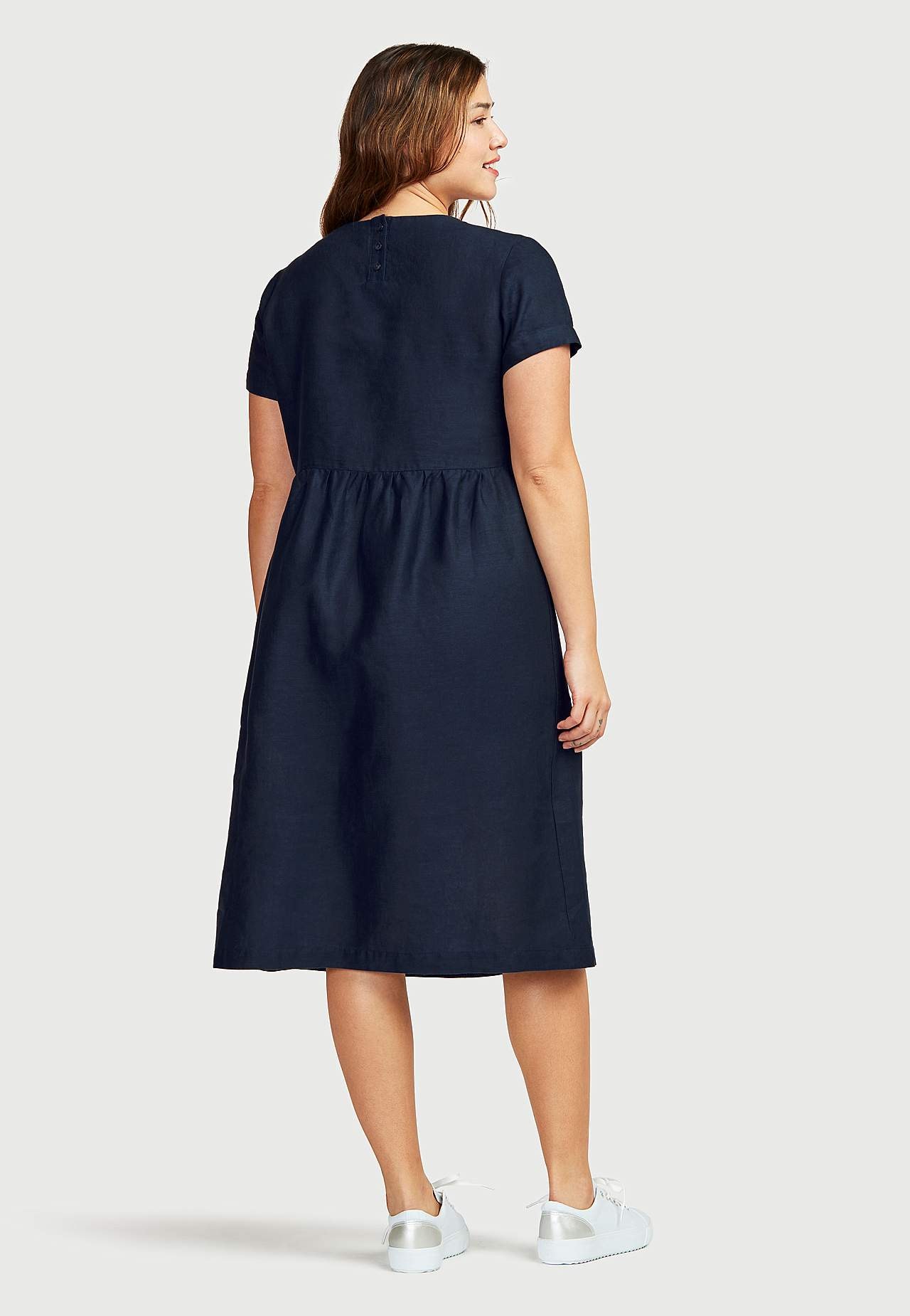 Linen Premium dress with short sleeve