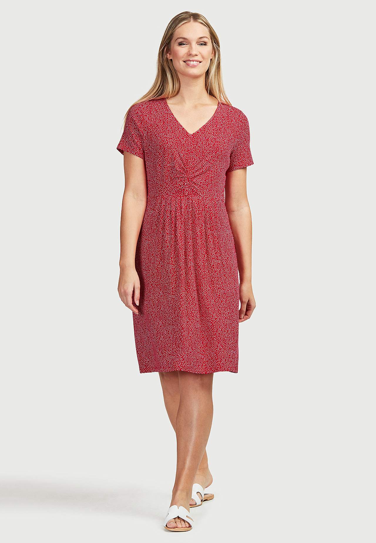 Patterned, short-sleeved jersey dress