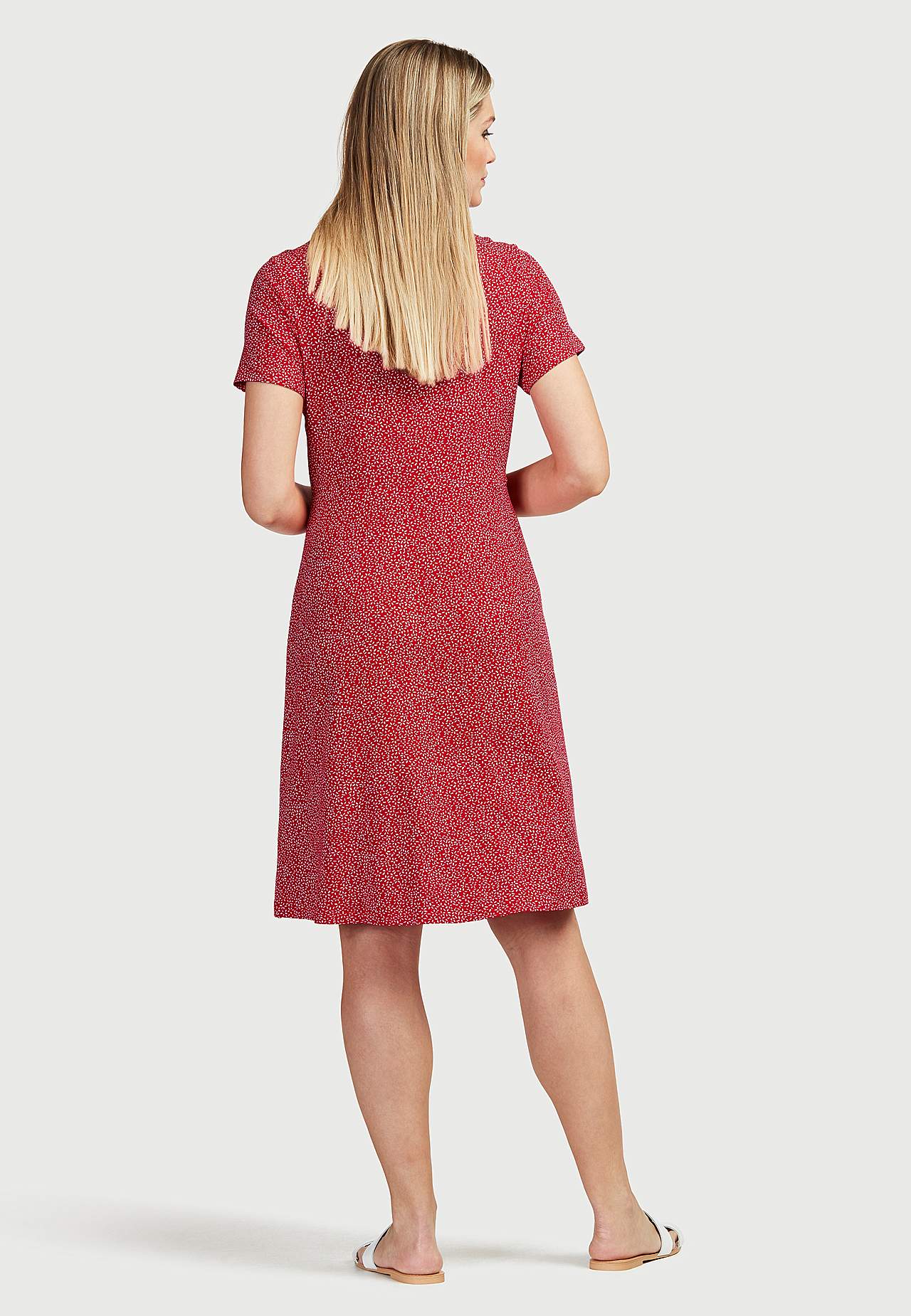 Patterned, short-sleeved jersey dress