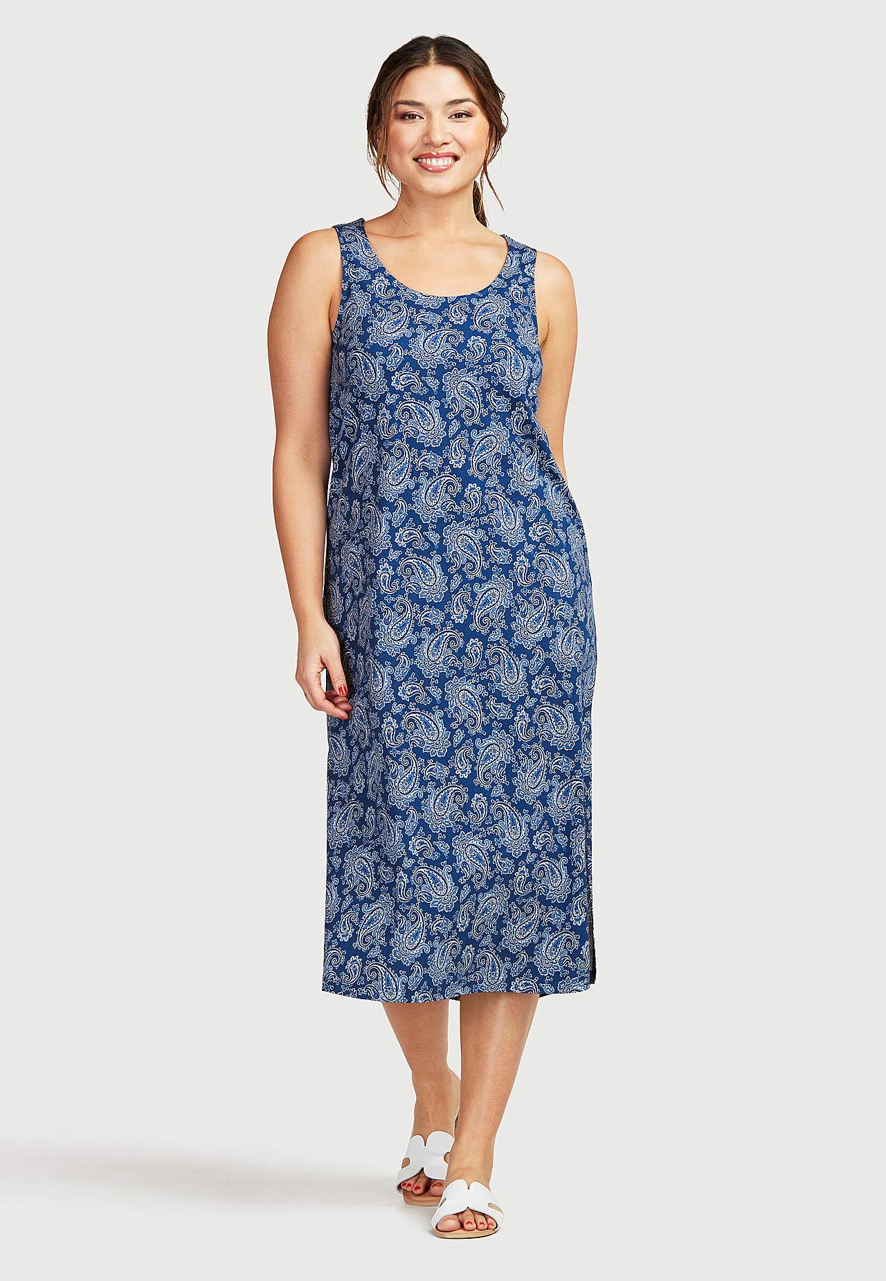 Long, patterned jersey dress