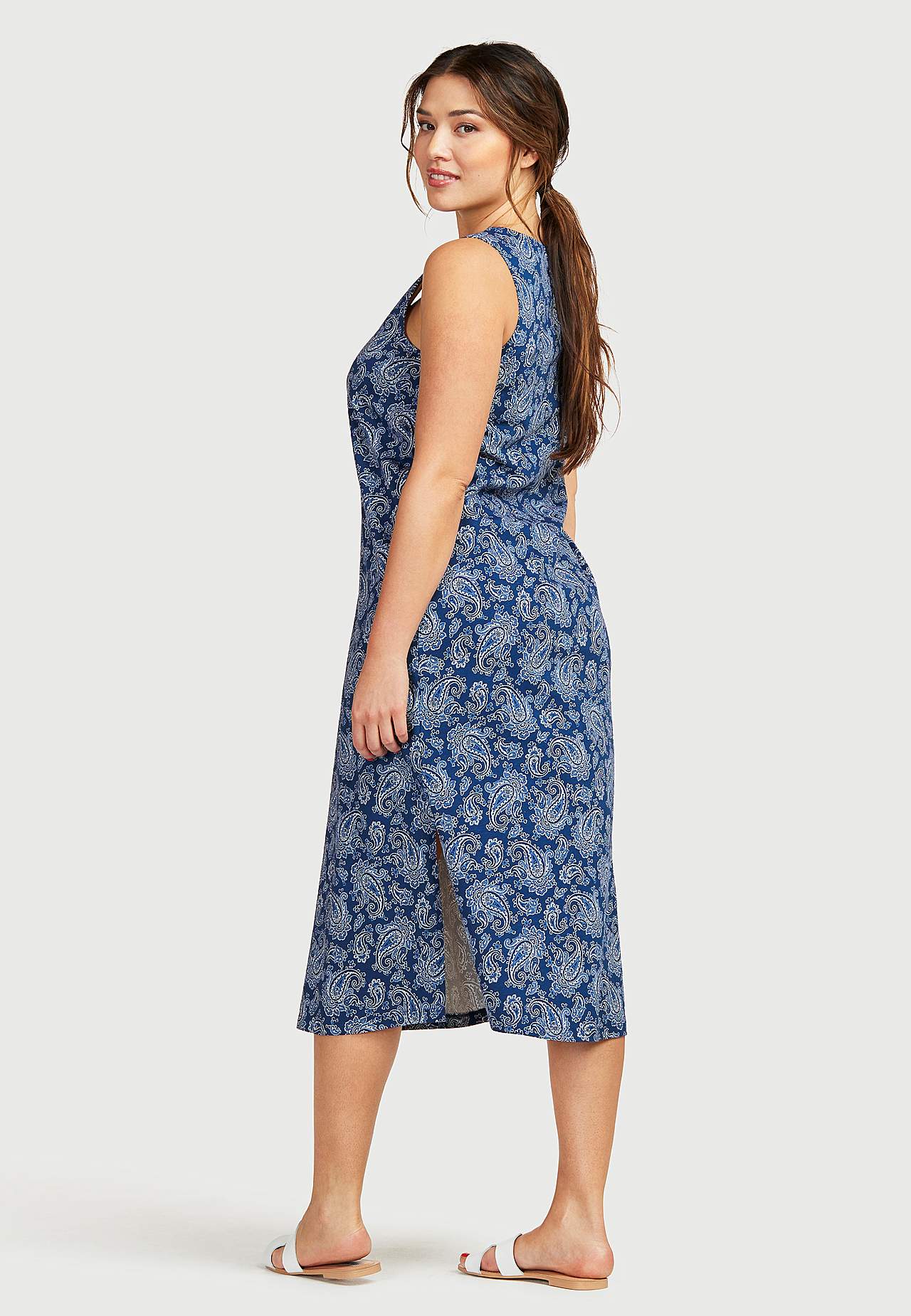 Long, patterned jersey dress