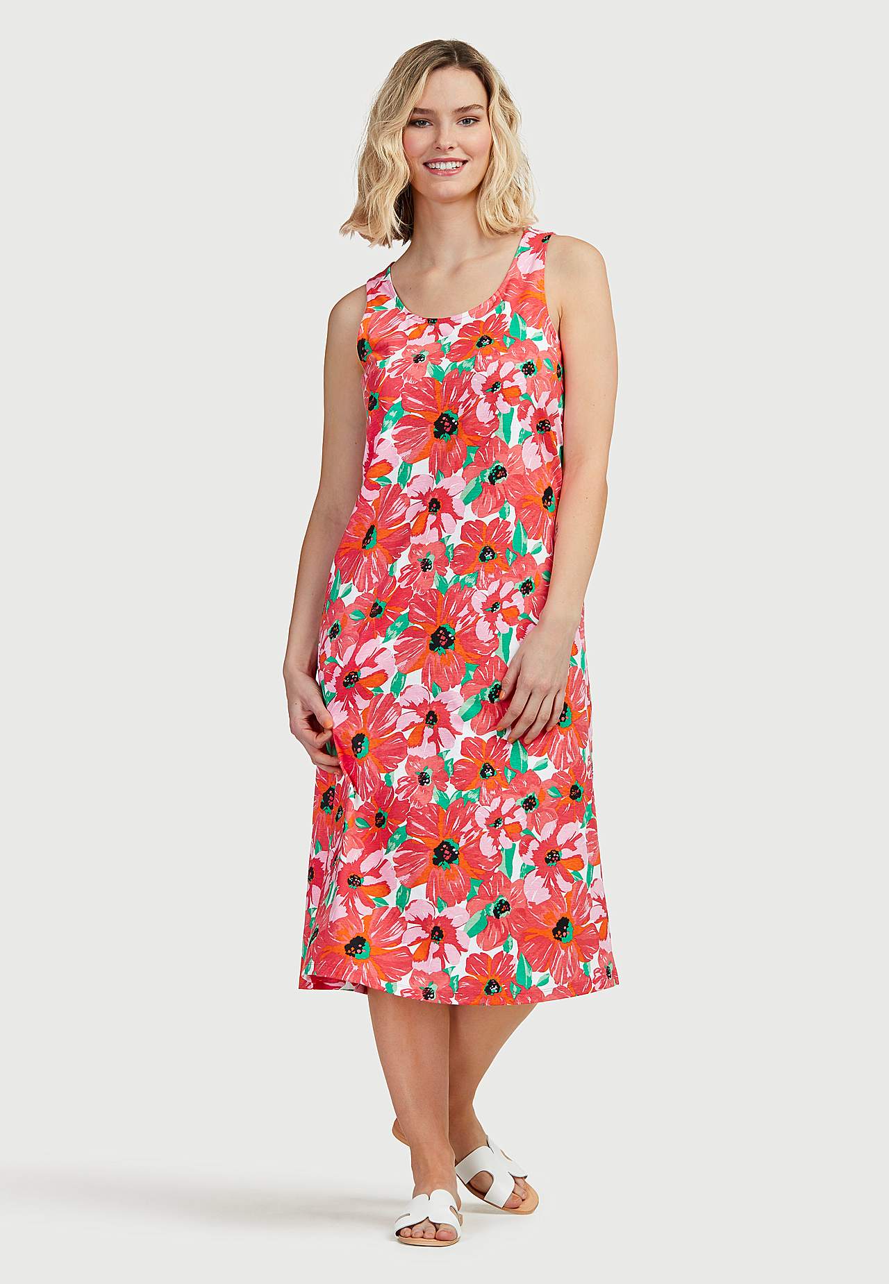 Long, patterned jersey dress