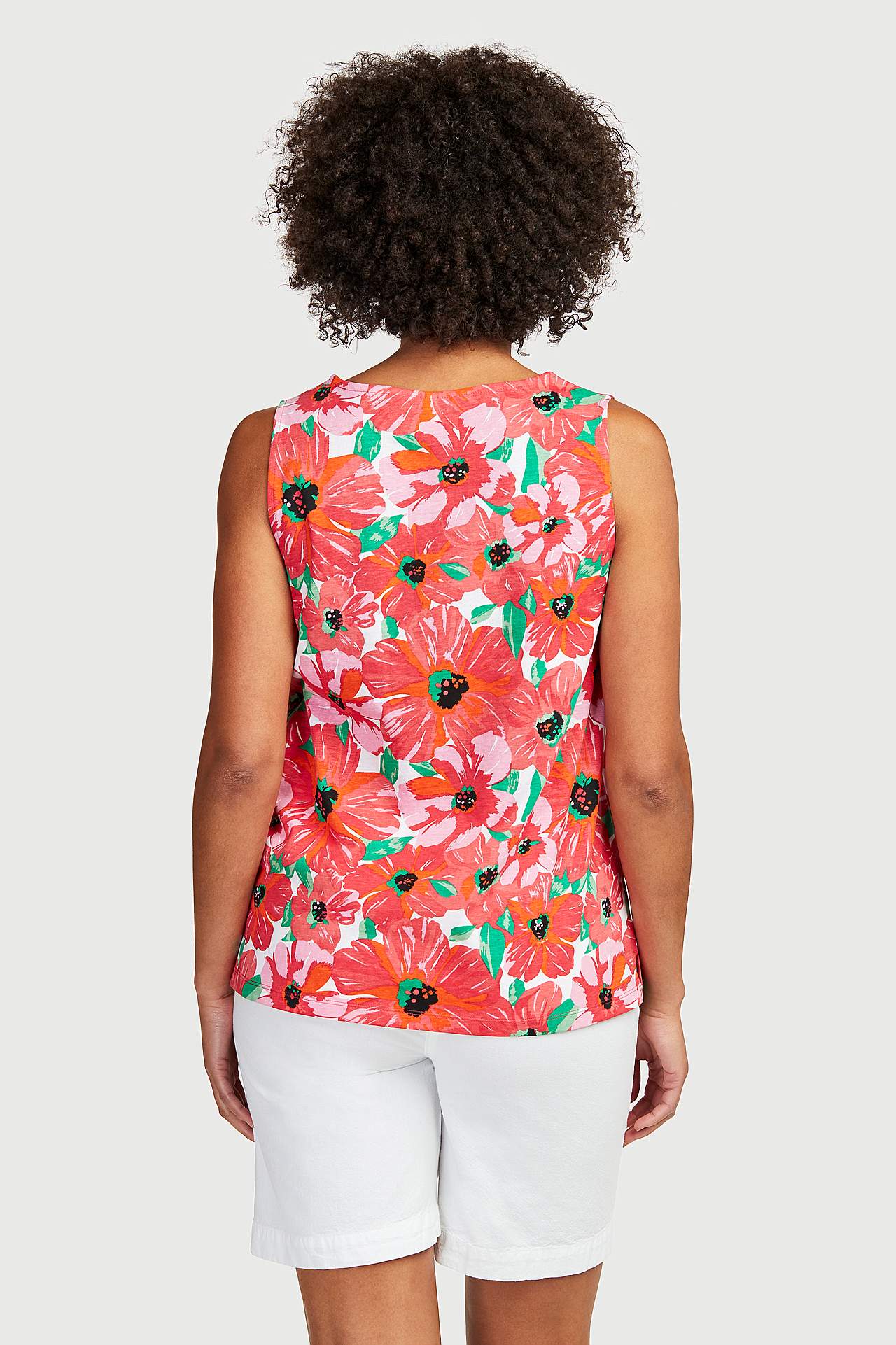 Patterned, sleeveless jersey top Mia