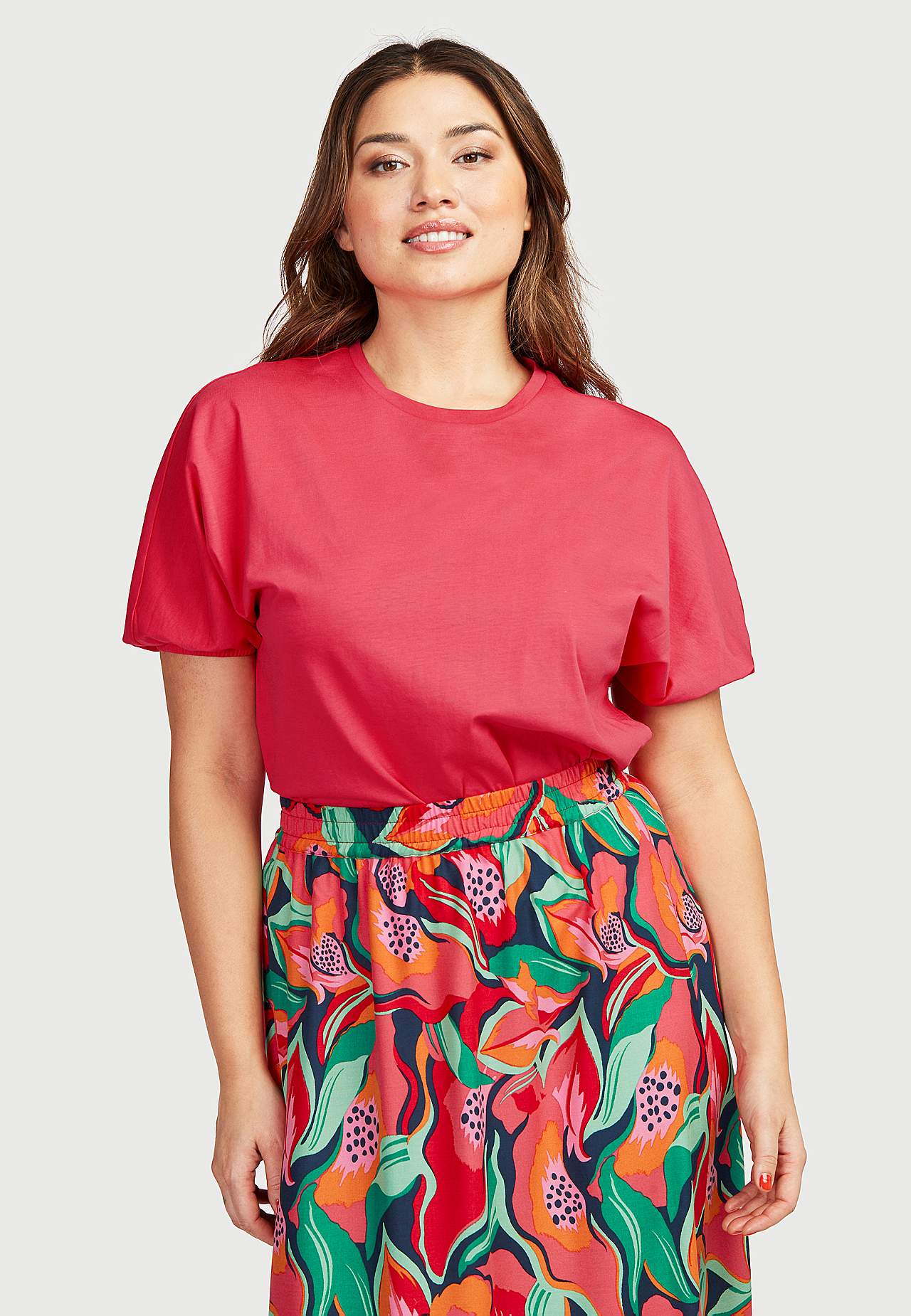 Solid color jersey top Hedvig