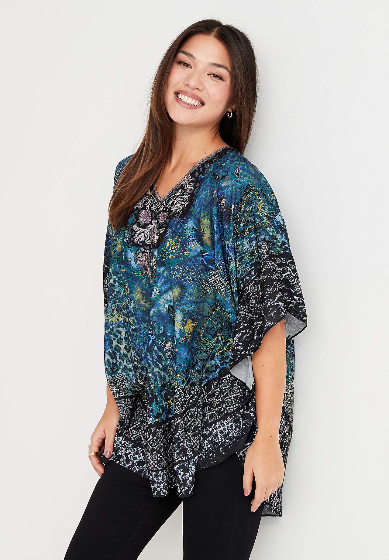 Tunic with butterfly sleeves