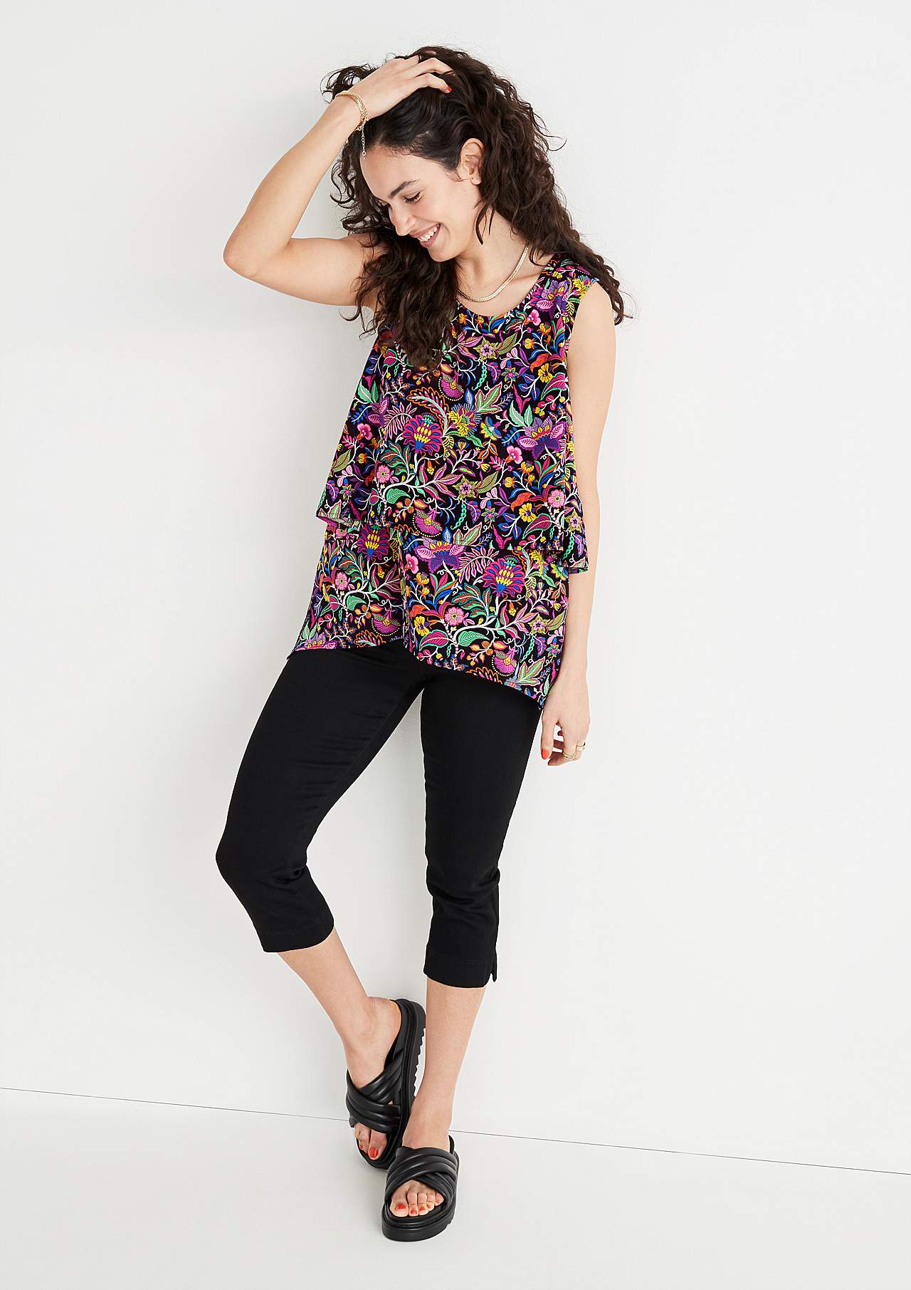 Patterned, two-in-one blouse