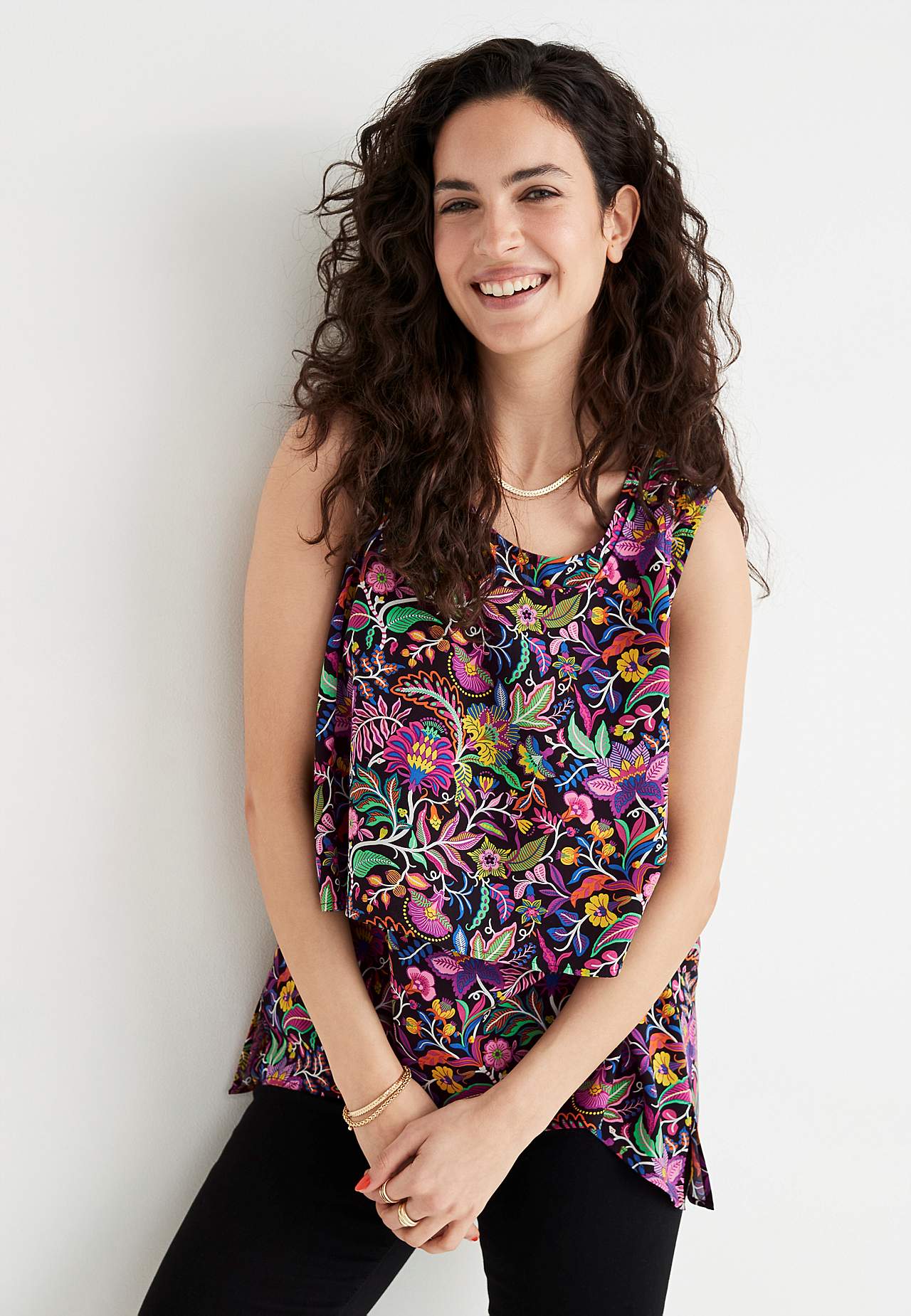 Patterned, two-in-one blouse