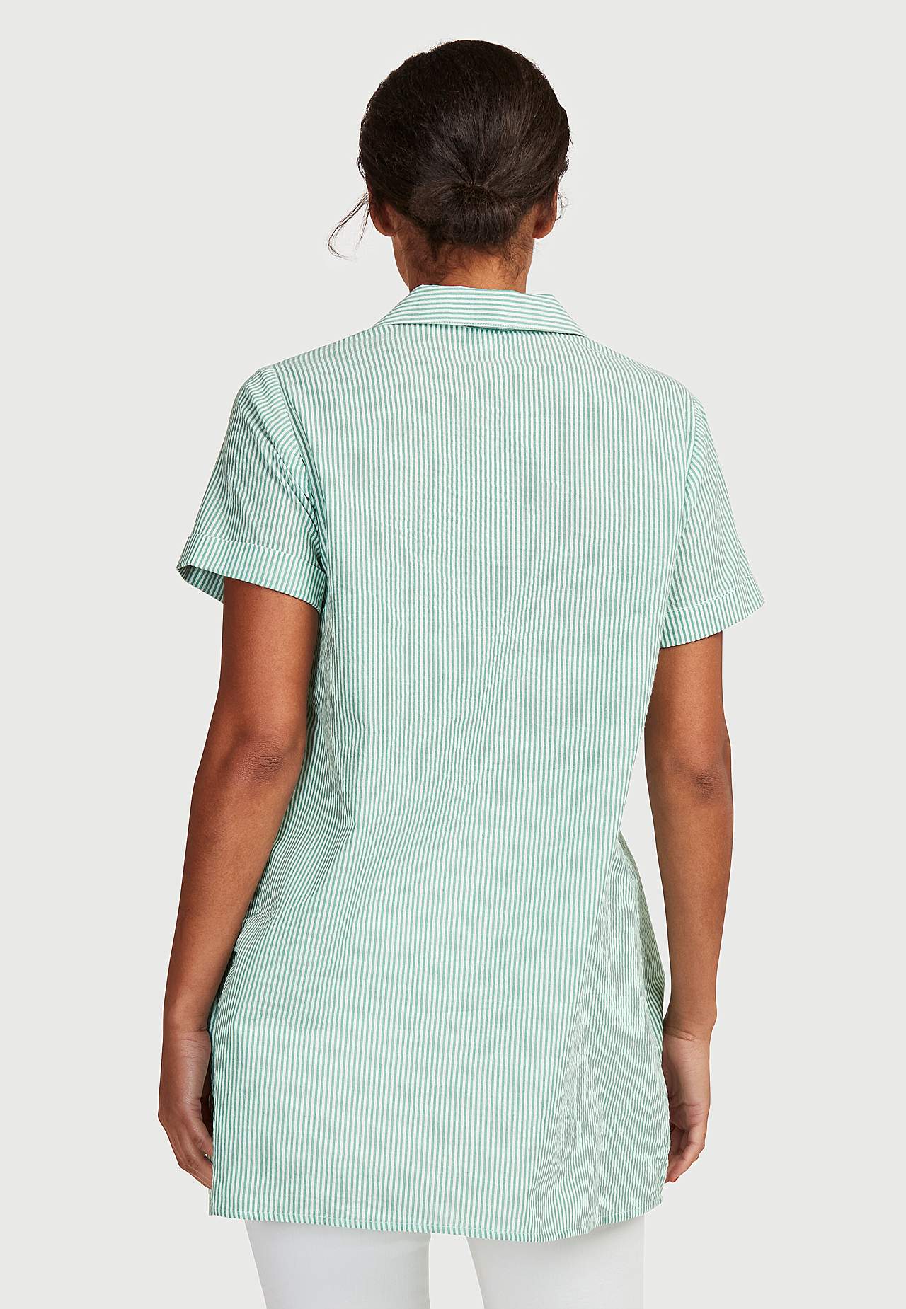 Striped tunic top in seersucker Sheffield