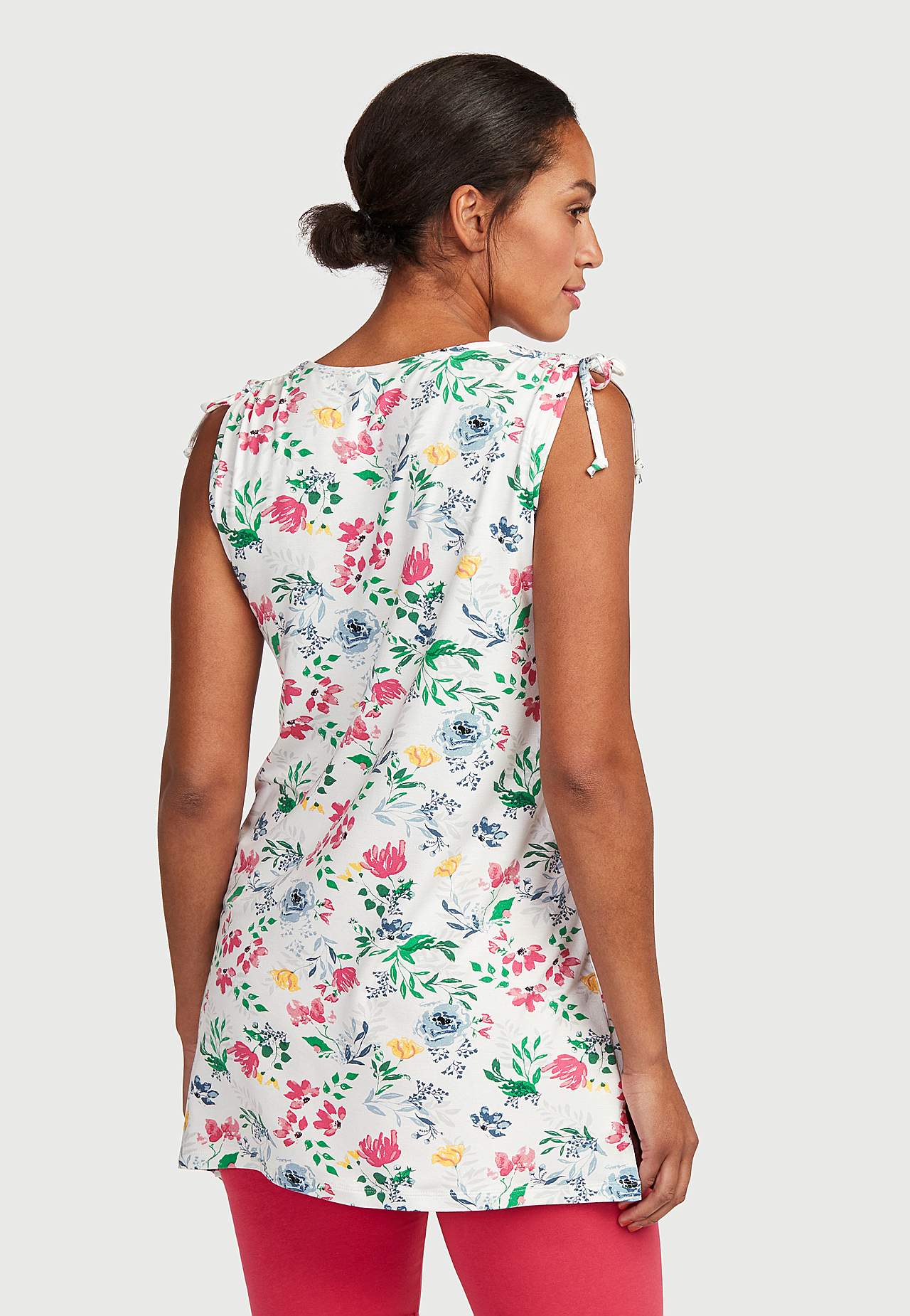 Patterned jersey tuniq with tie design