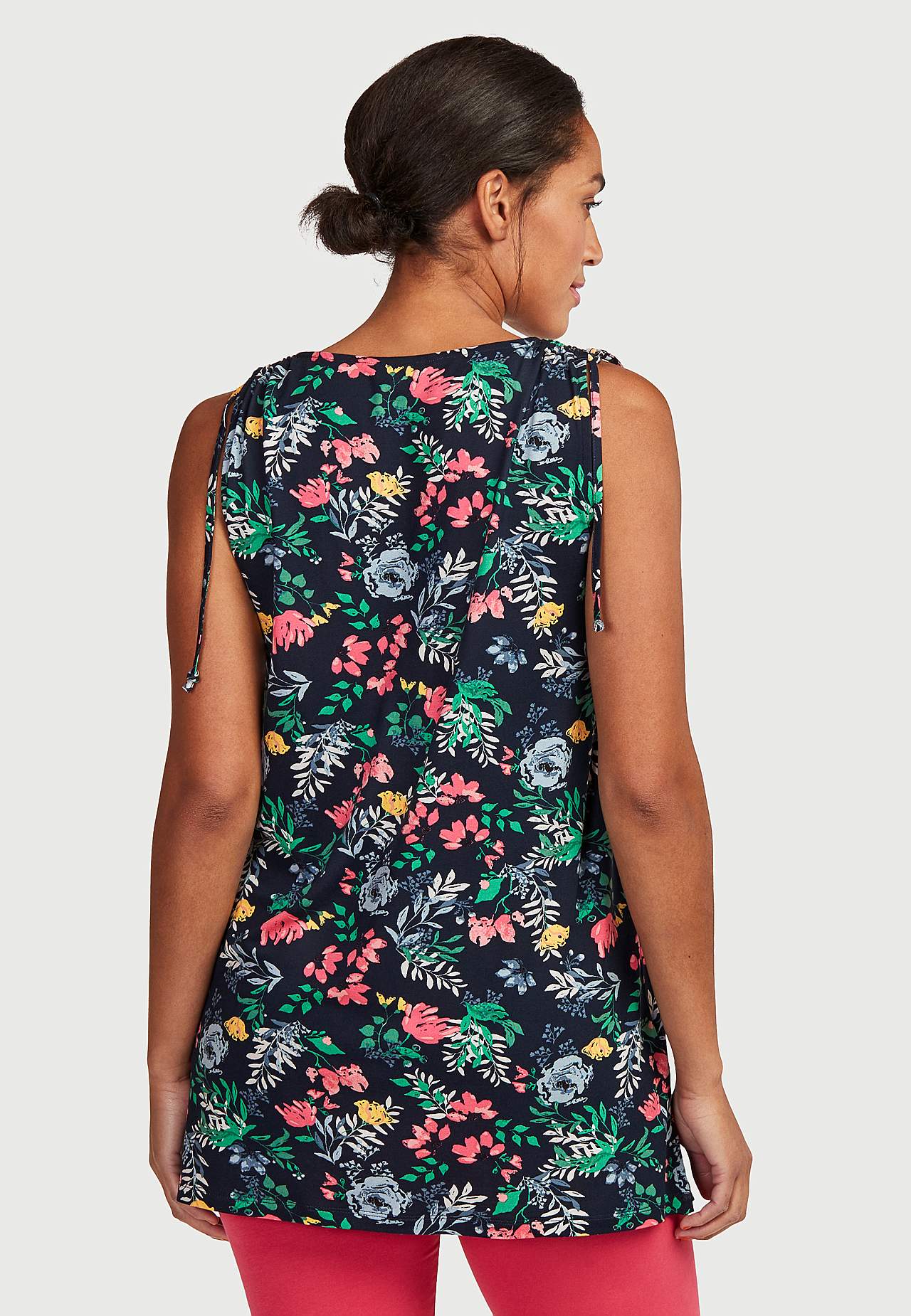 Patterned jersey tuniq with tie design