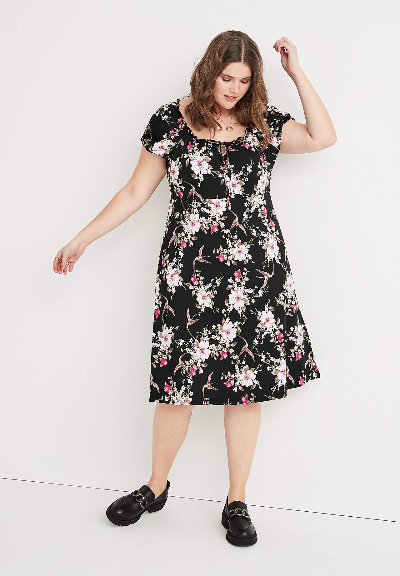 Patterned off-shoulder dress