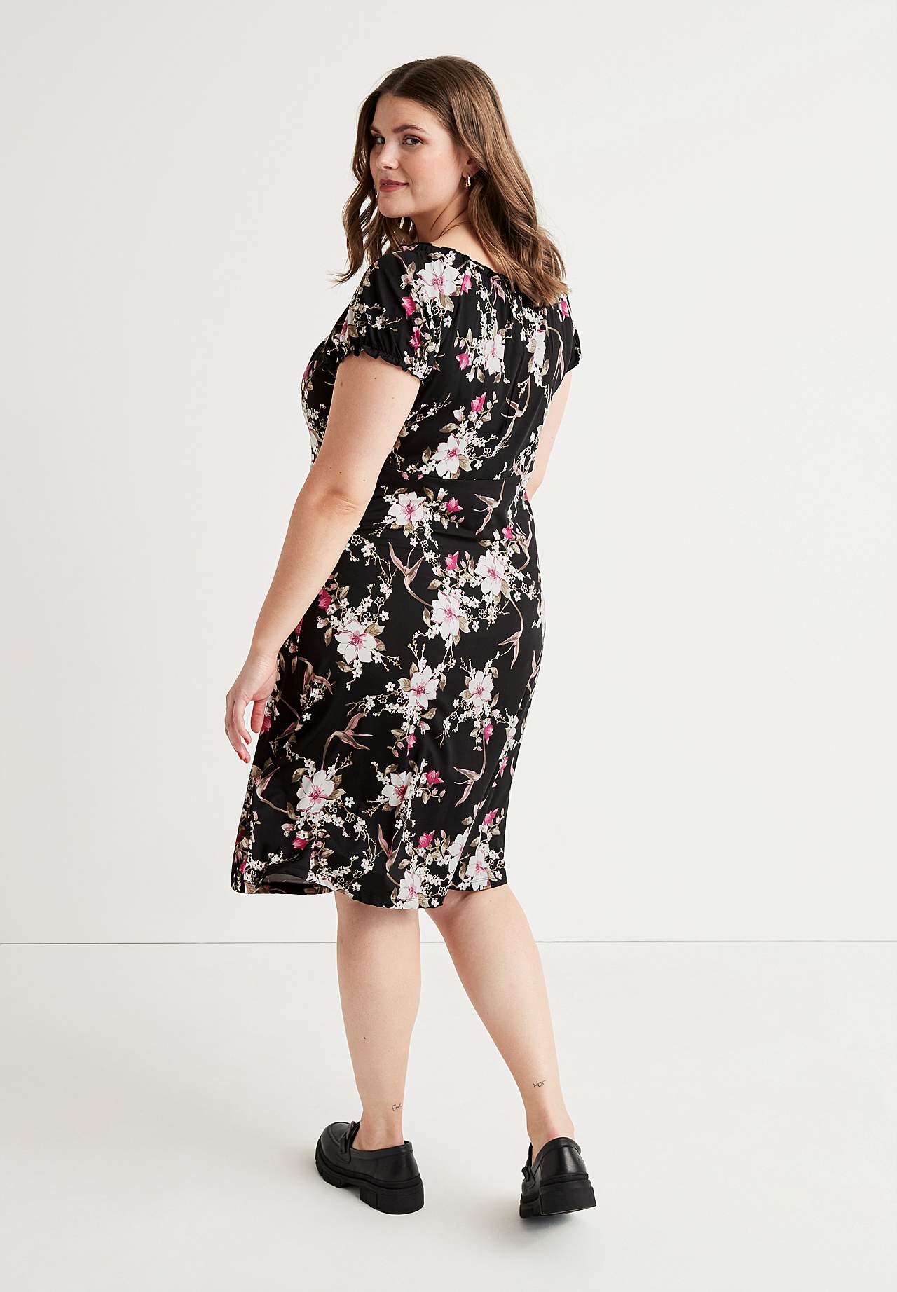 Patterned off-shoulder dress
