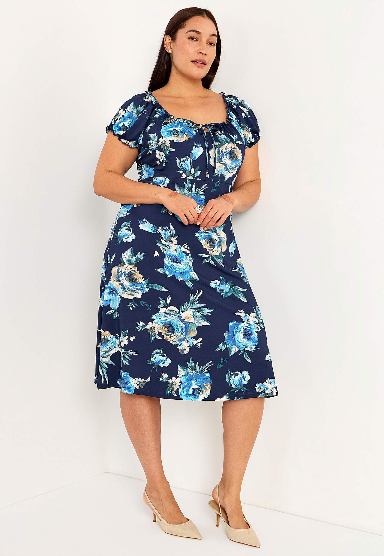 Patterned off-shoulder dress