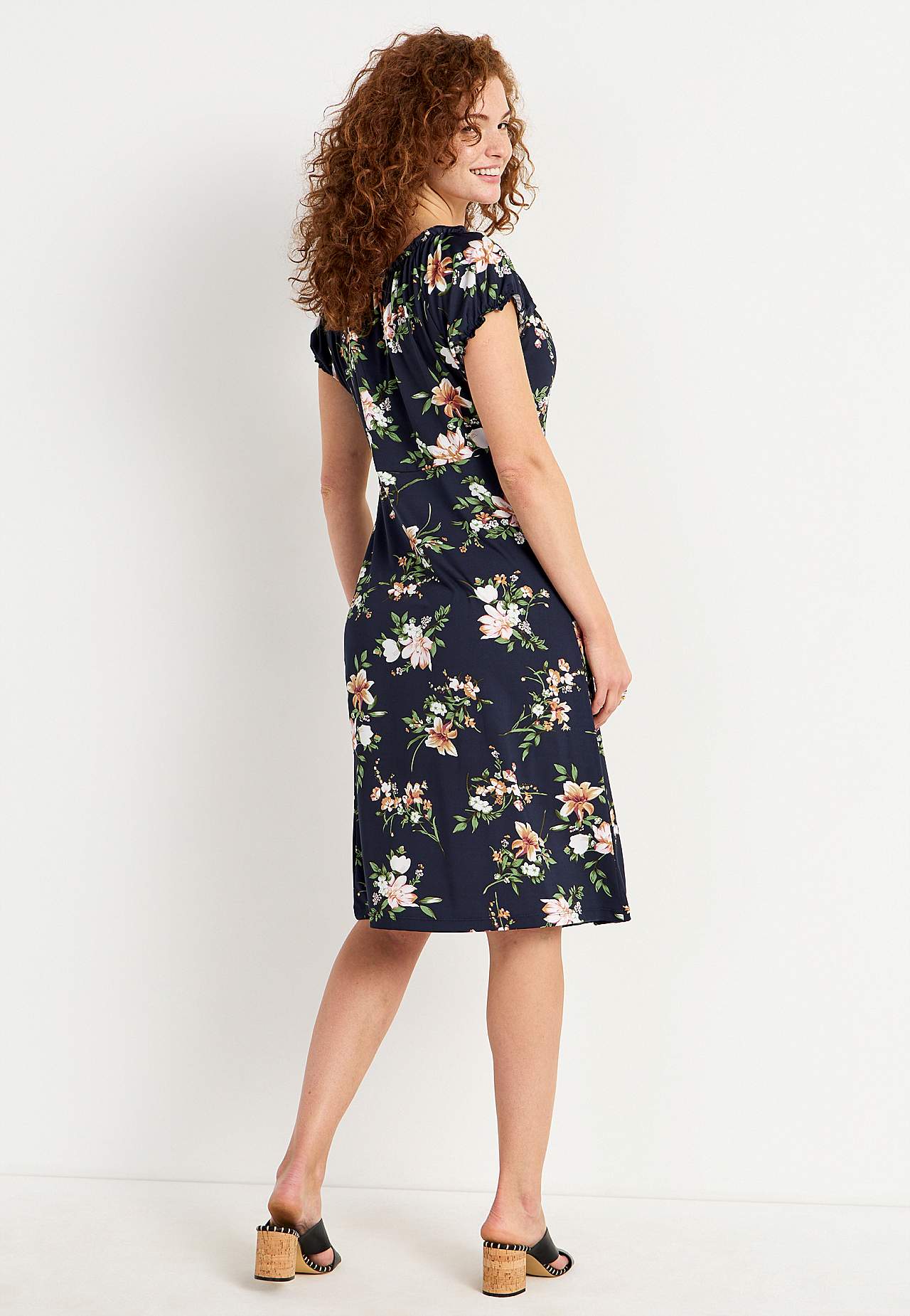 Patterned off-shoulder dress