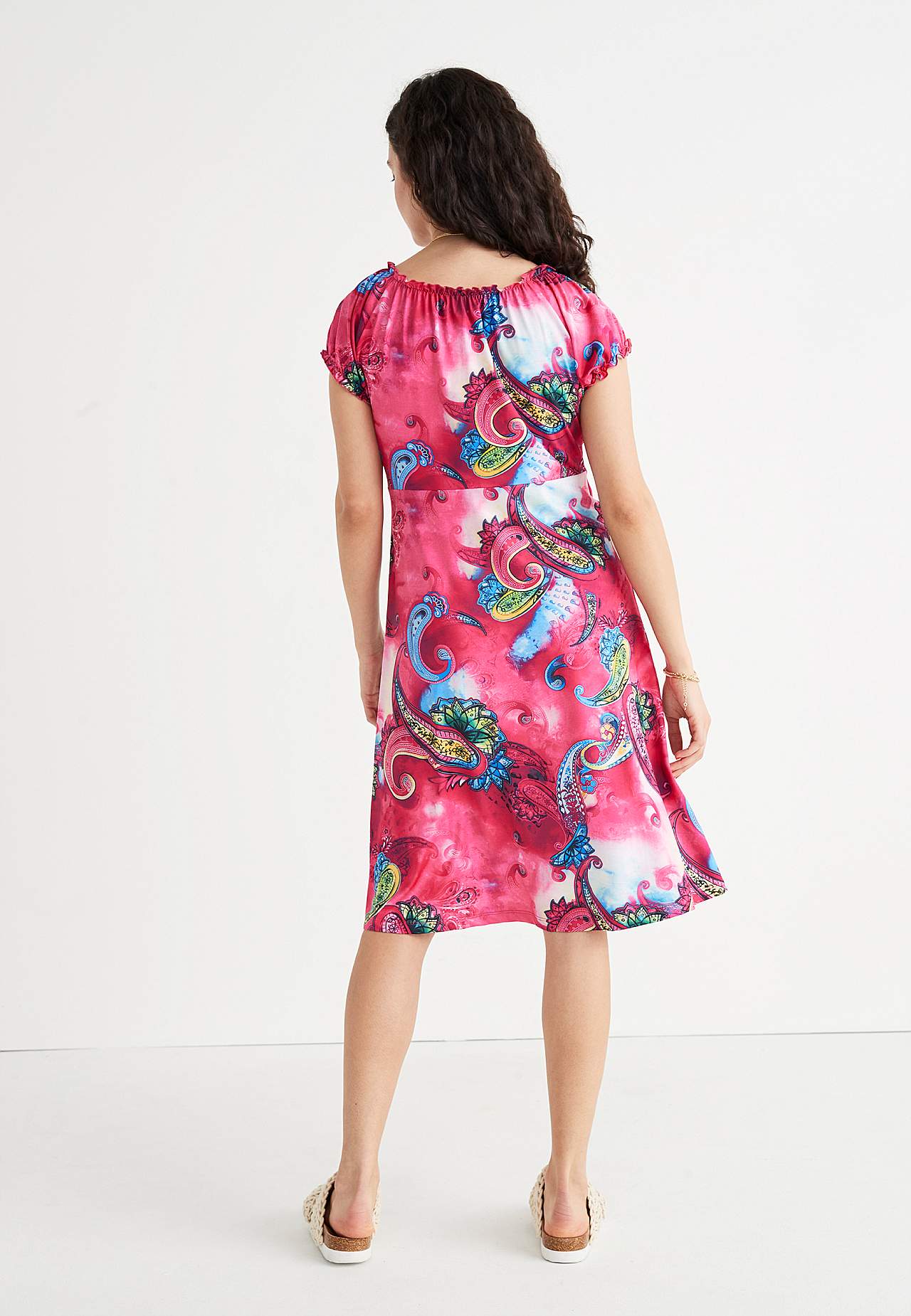 Patterned off-shoulder dress