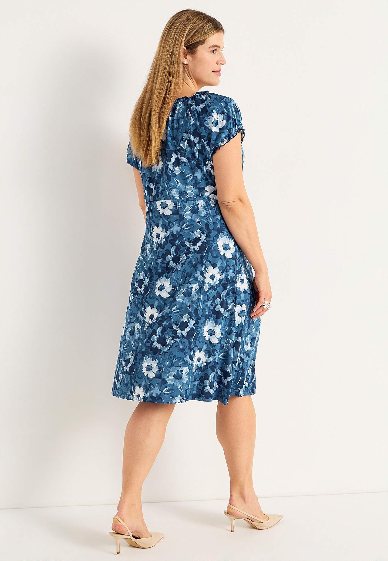 Patterned off-shoulder dress