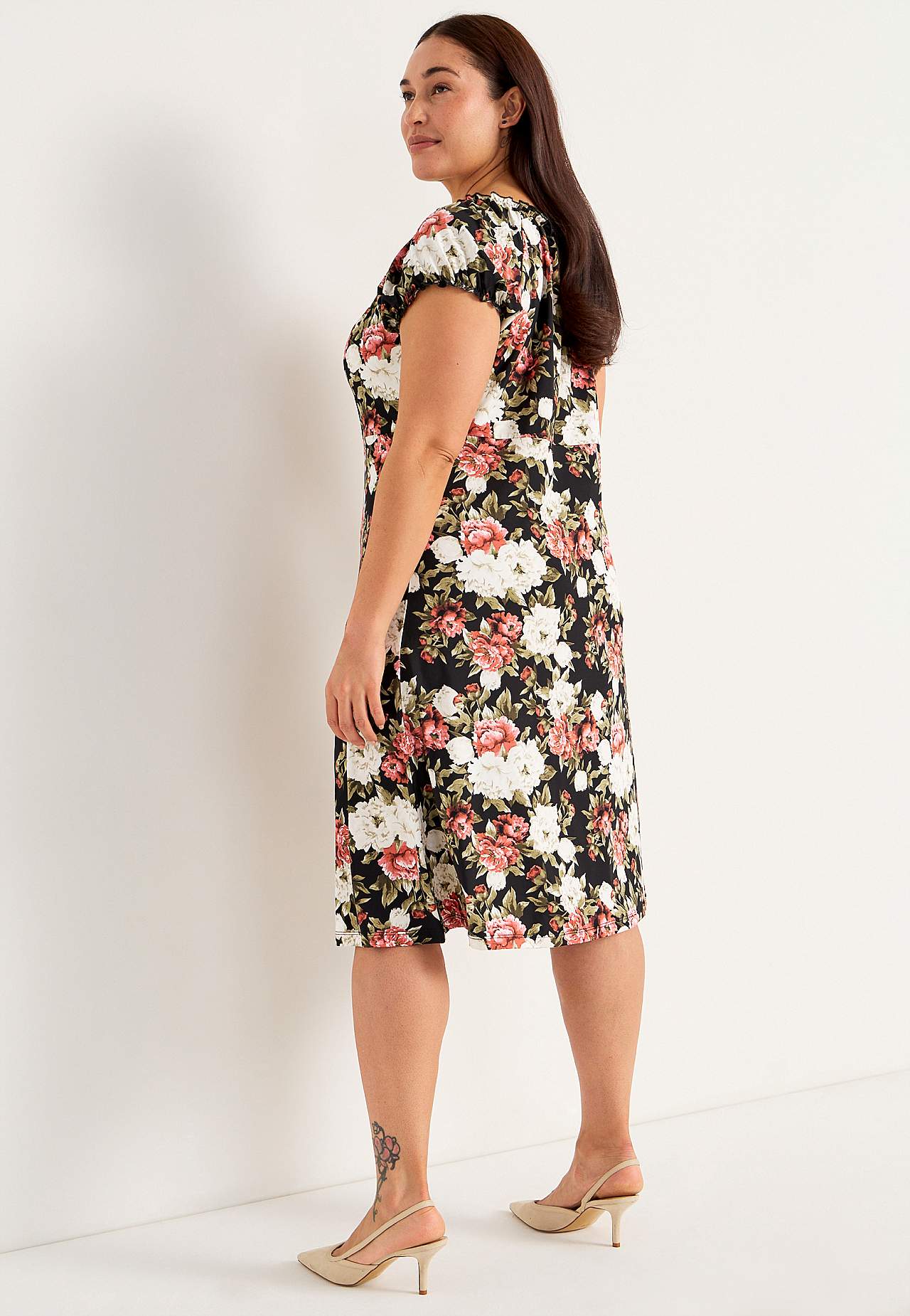 Patterned off-shoulder dress