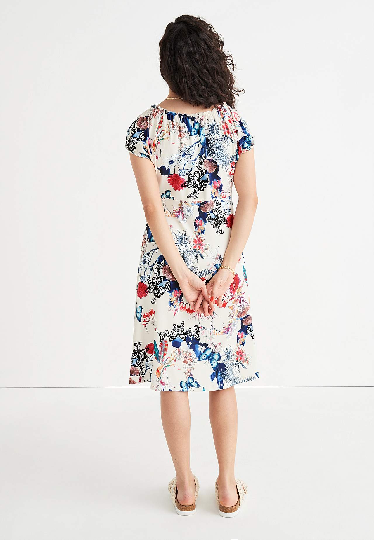 Patterned off-shoulder dress