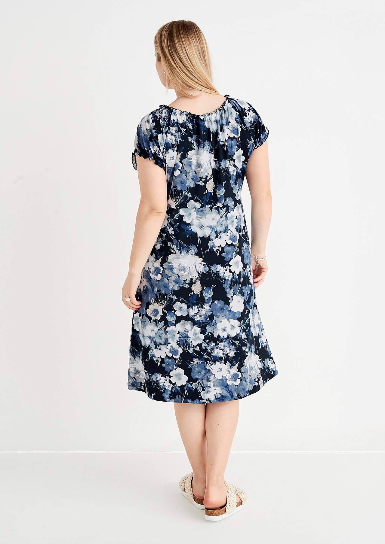 Patterned off-shoulder dress
