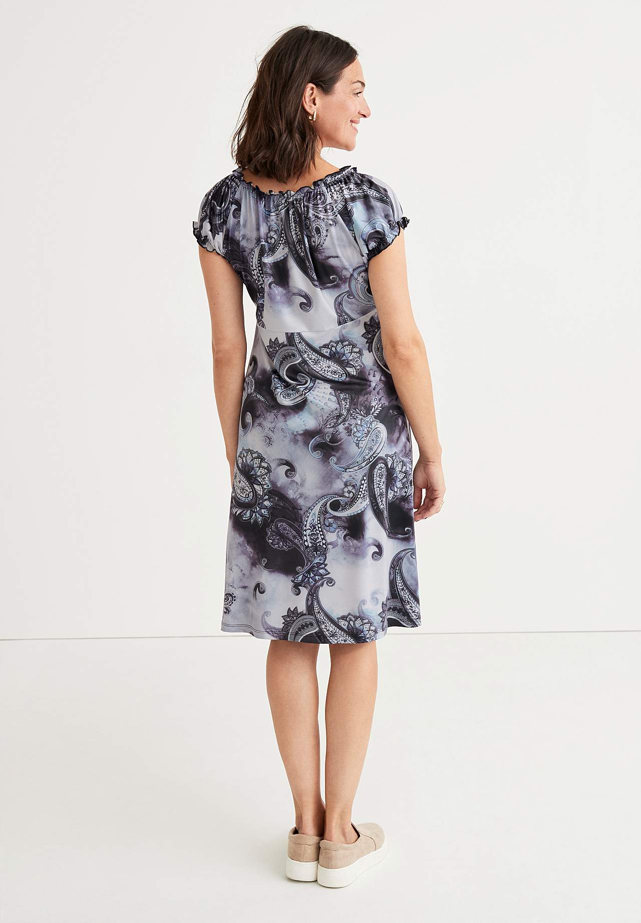 Patterned off-shoulder dress