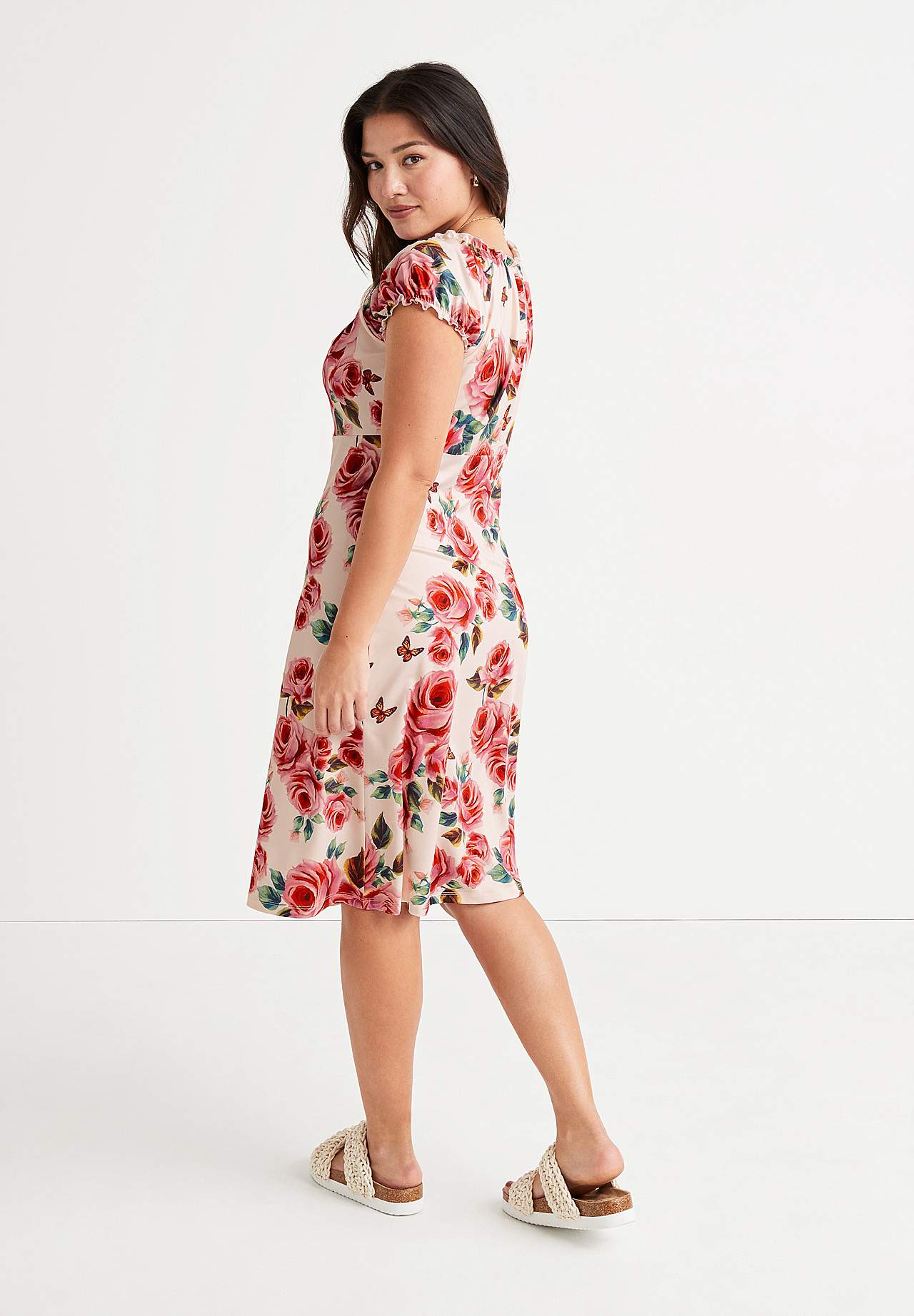 Patterned off-shoulder dress