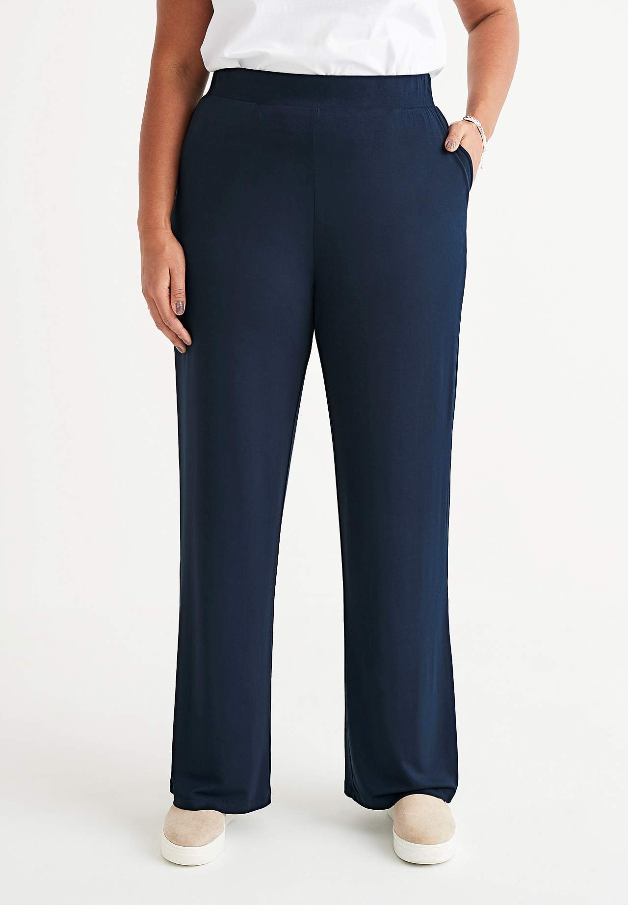 Wide jersey pants
