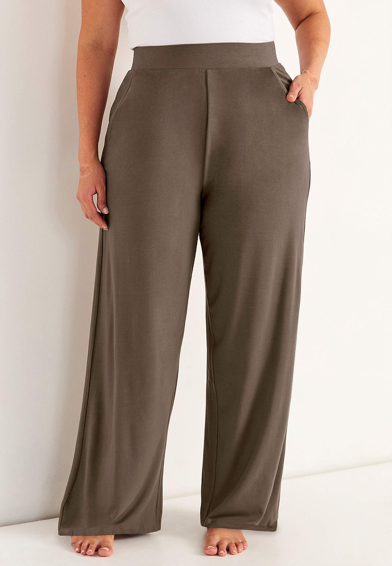 Wide jersey pants