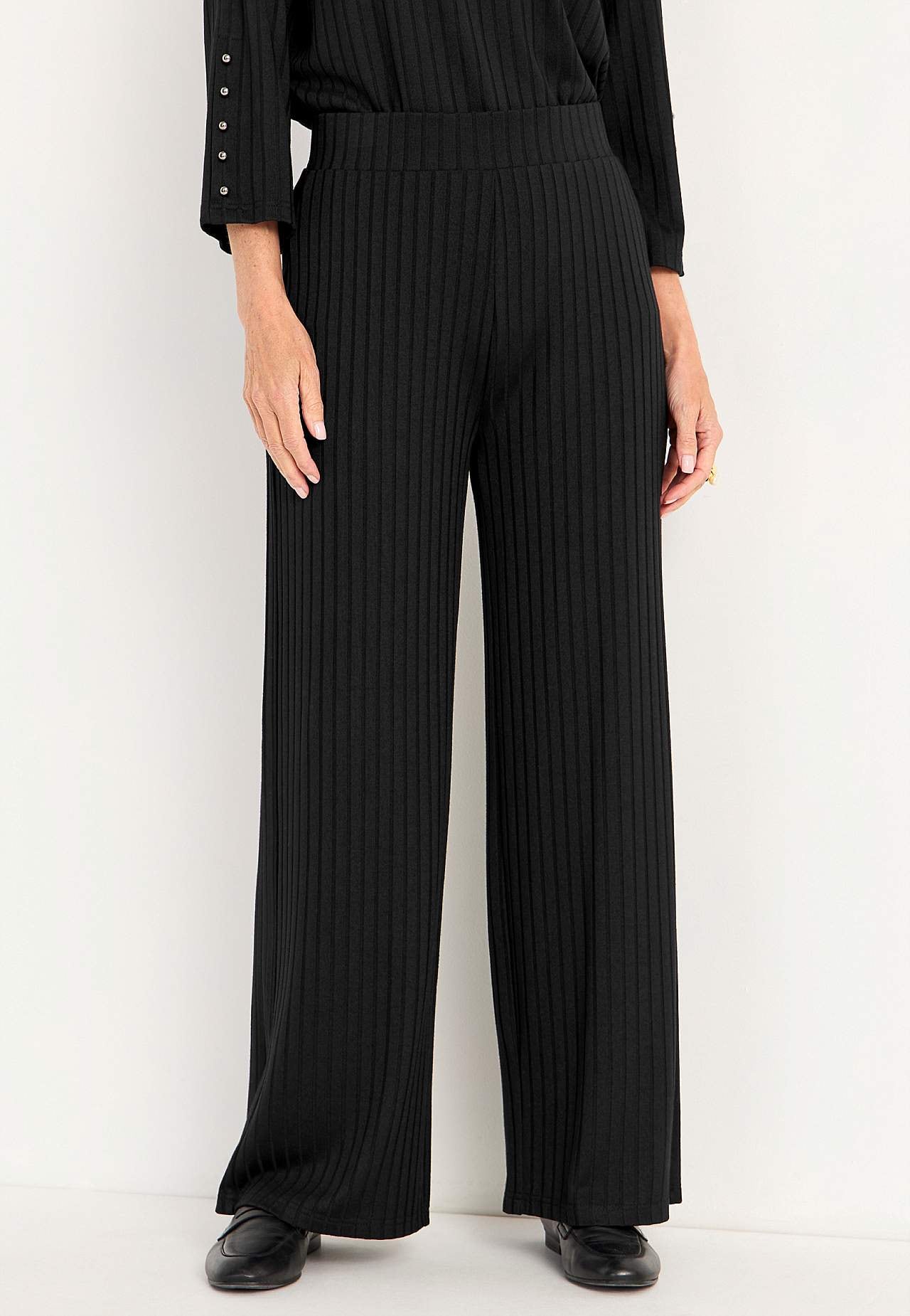Trousers in ribbed jersey