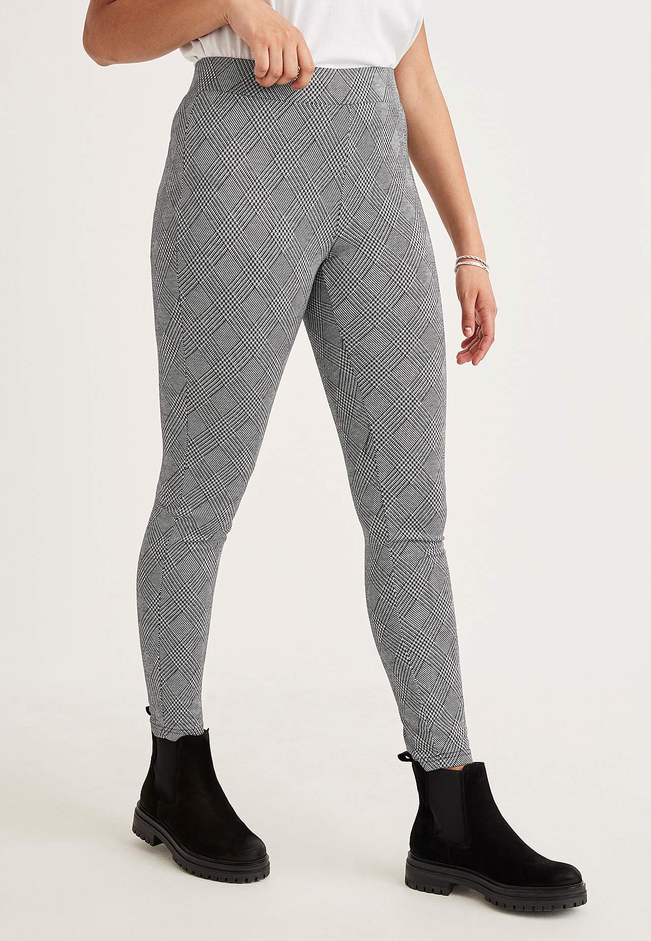 Checked leggings