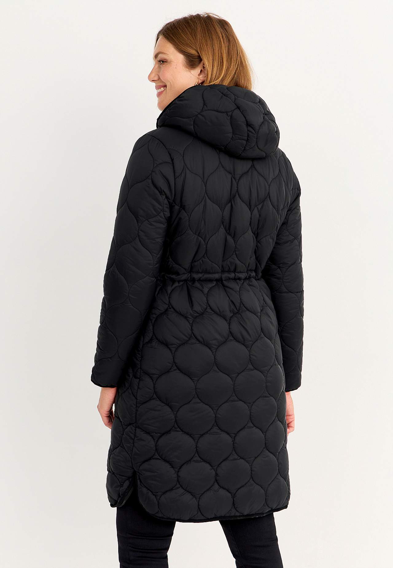 Quilted coat with hood