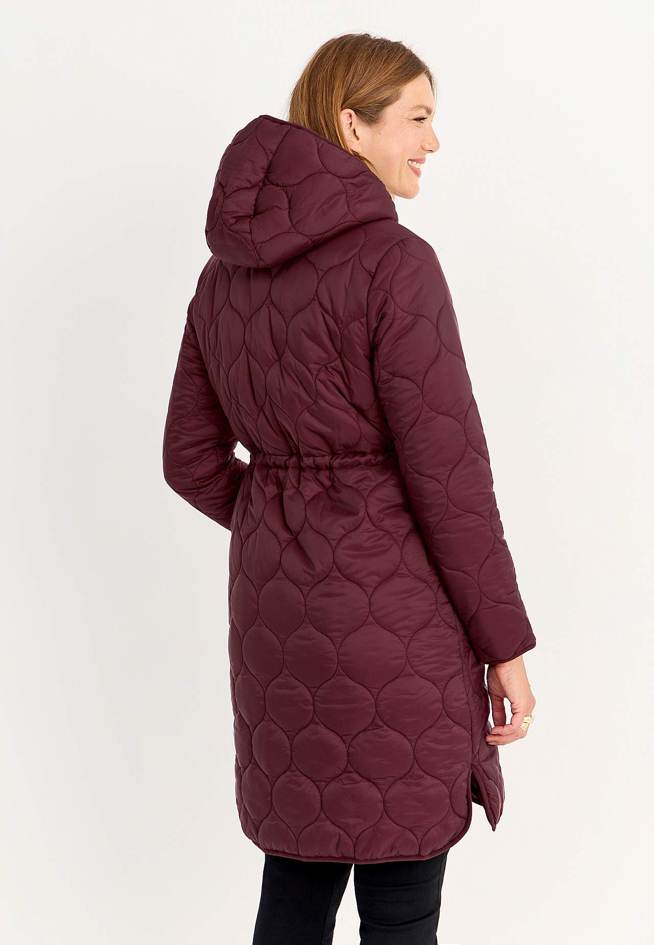 Quilted coat with hood