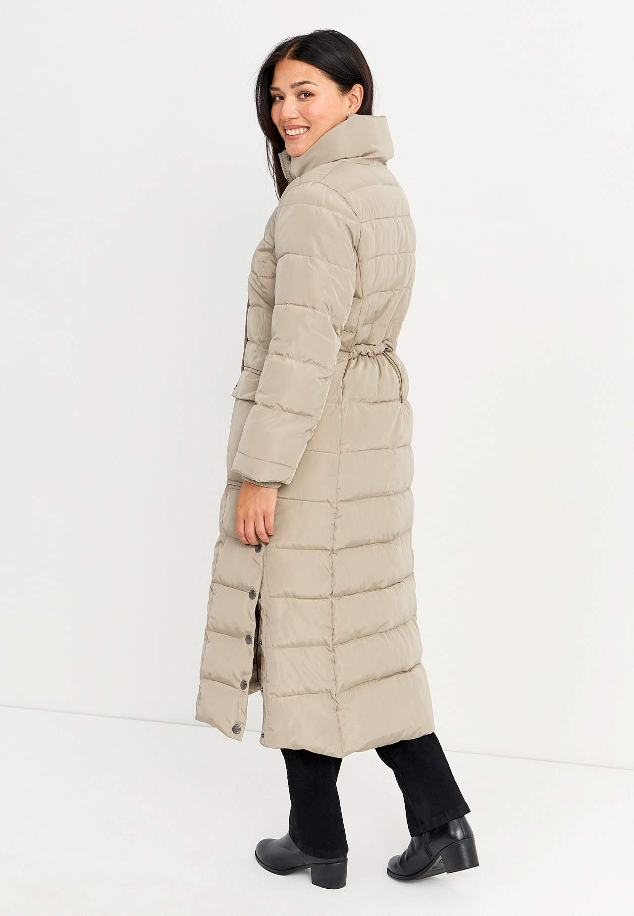 Long, padded coat