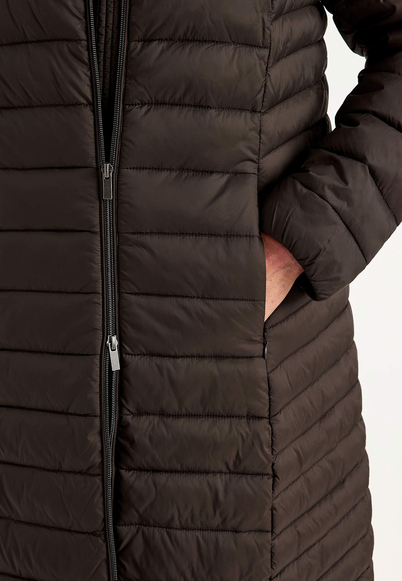 Long lightweight puffer coat