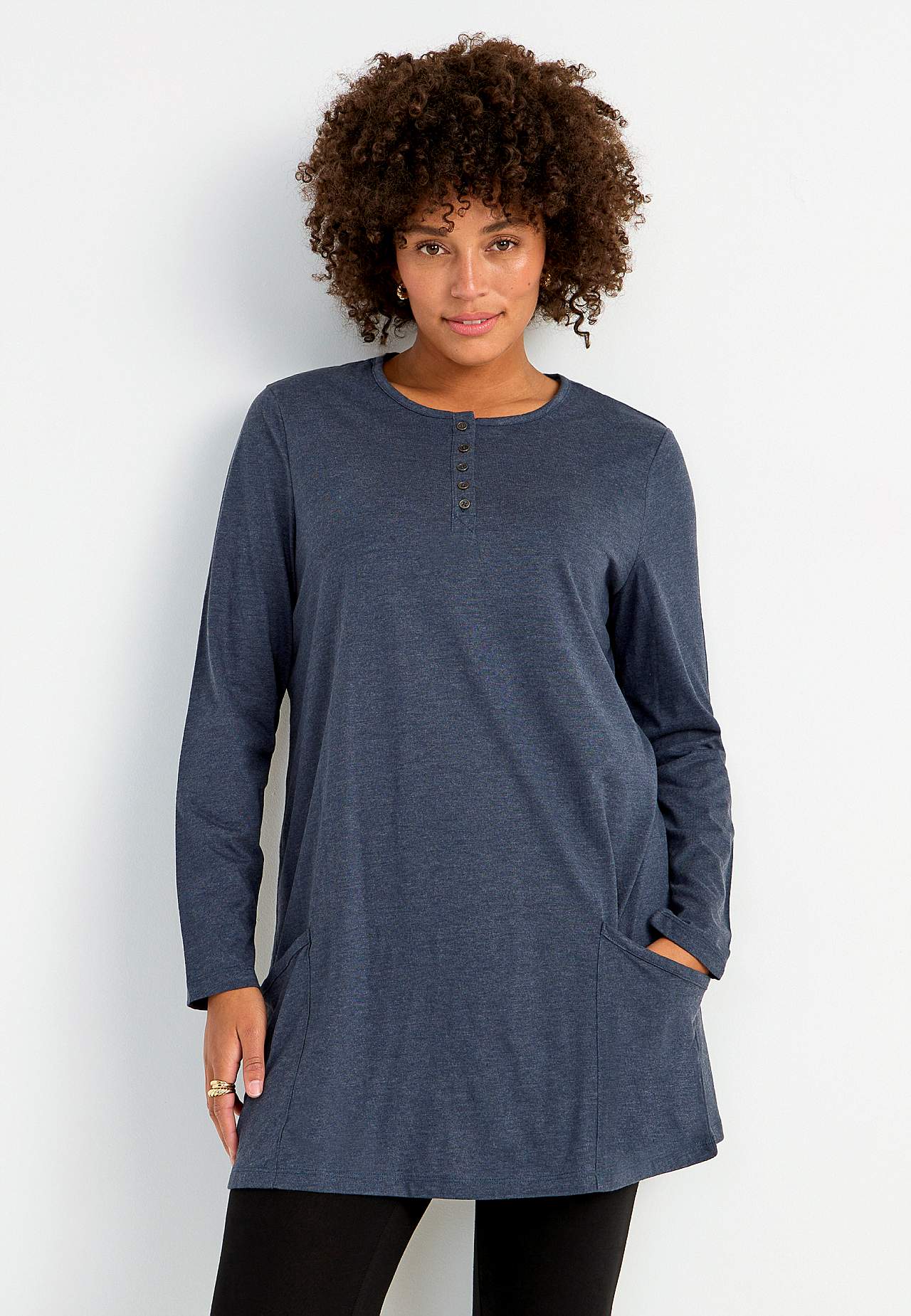 Long-sleeved jersey tuniq with pockets Hilda
