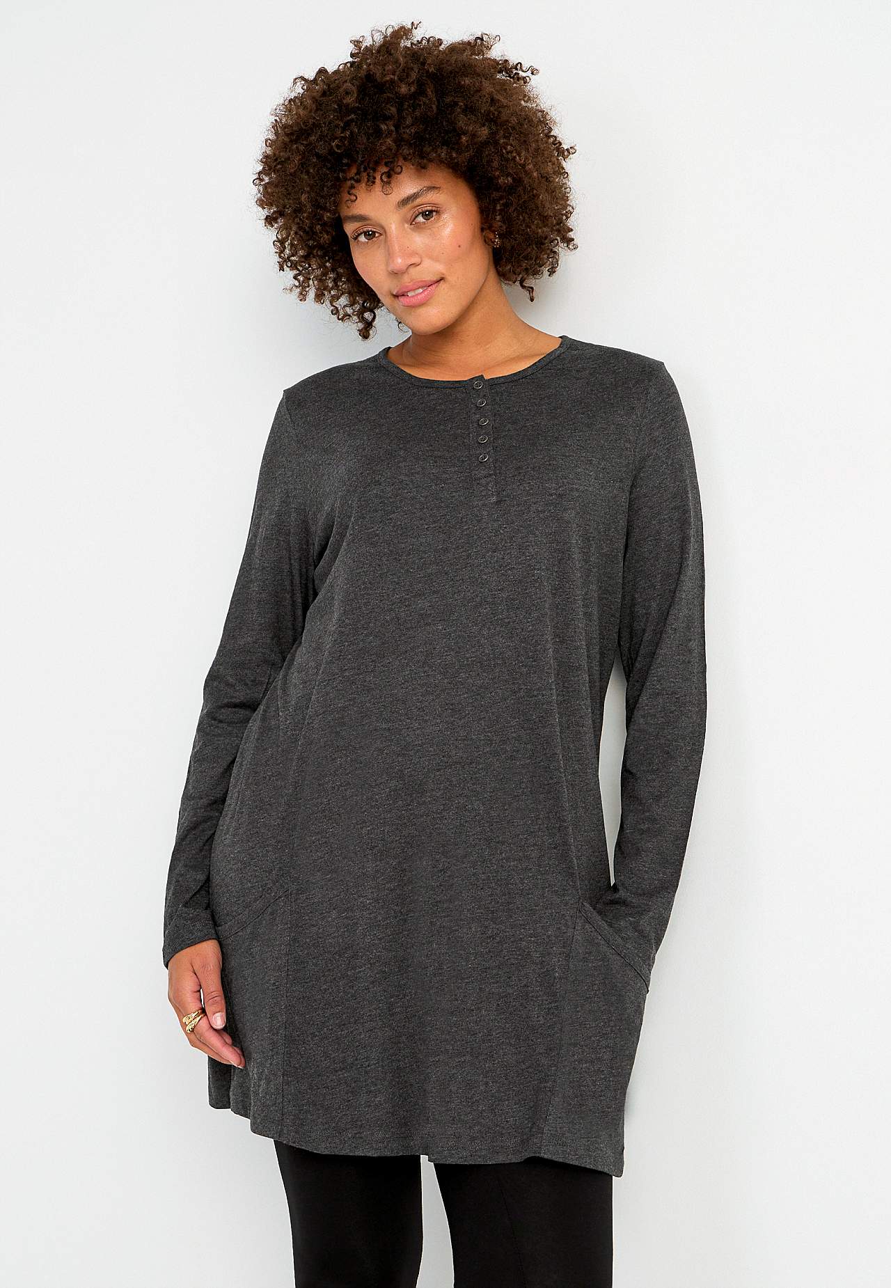 Long-sleeved jersey tuniq with pockets Hilda