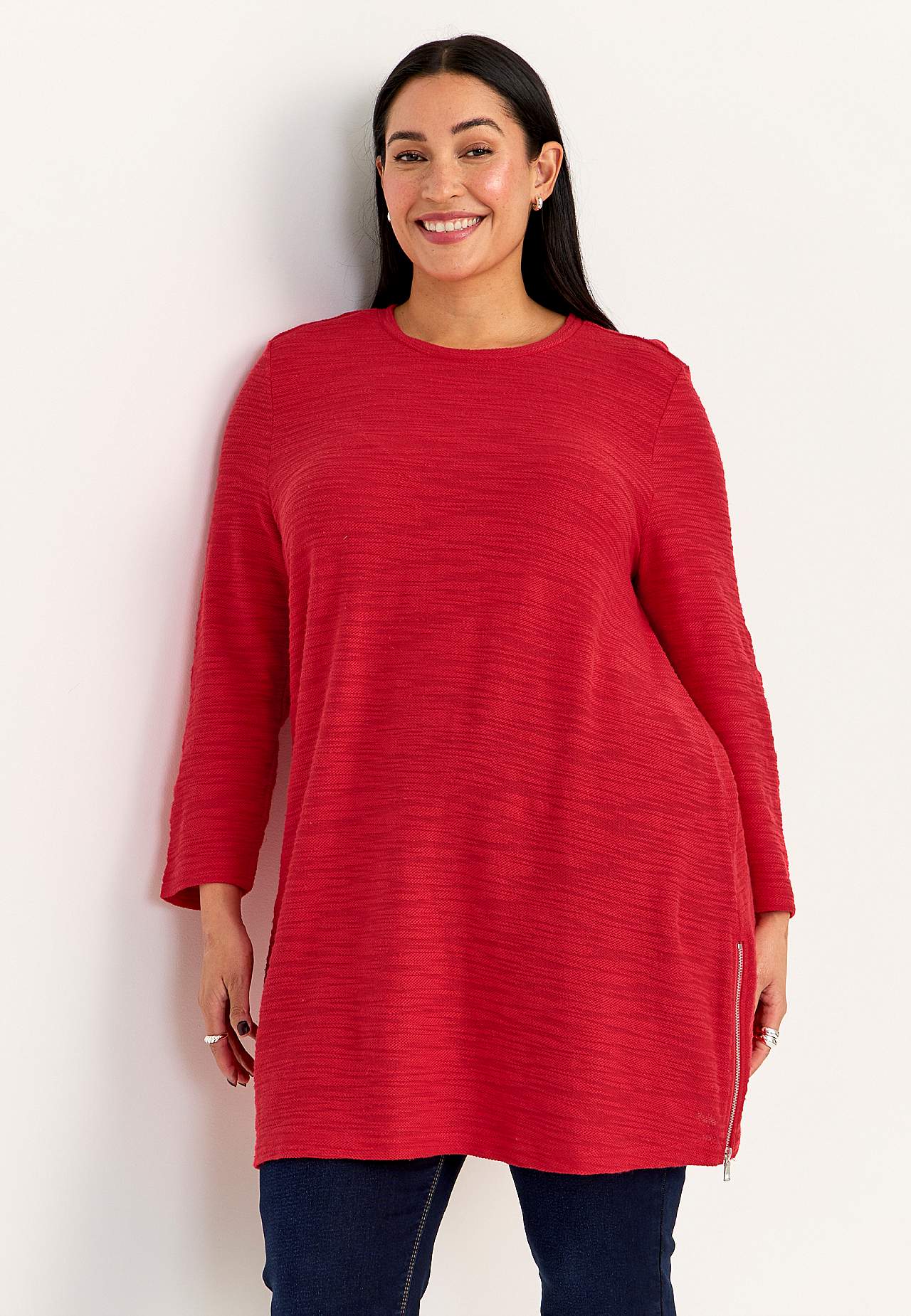 Soft tunic with 3/4 length sleeves