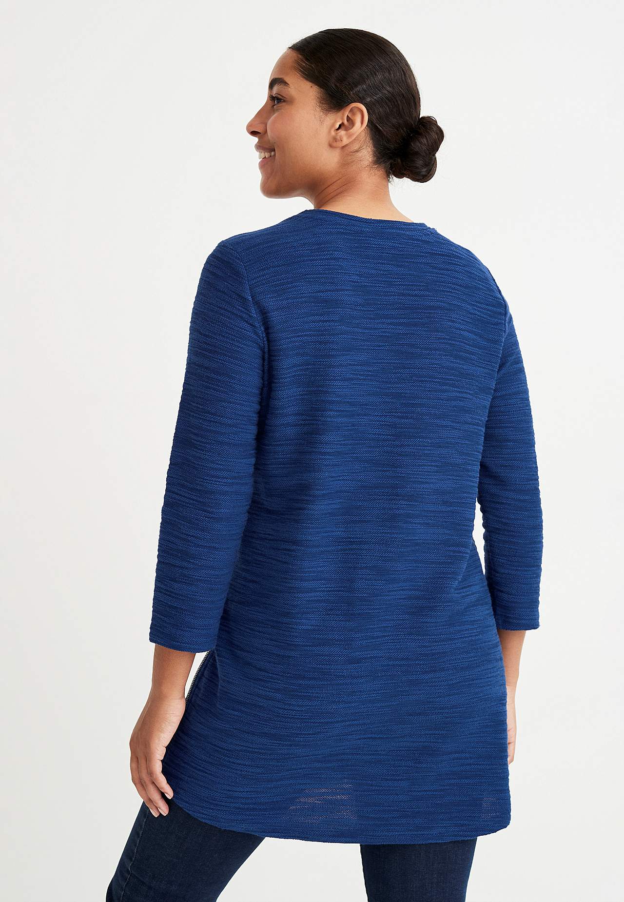 Soft tunic with 3/4 length sleeves