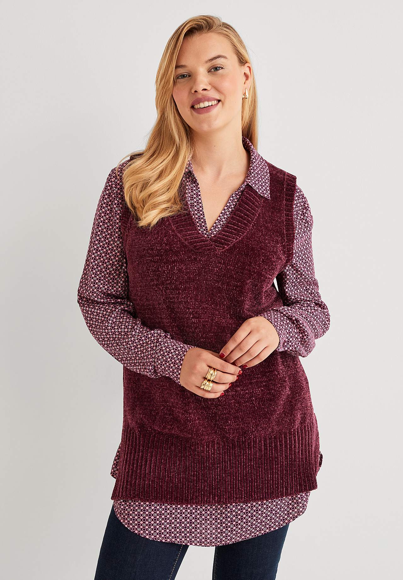 Soft waistcoat in chenille