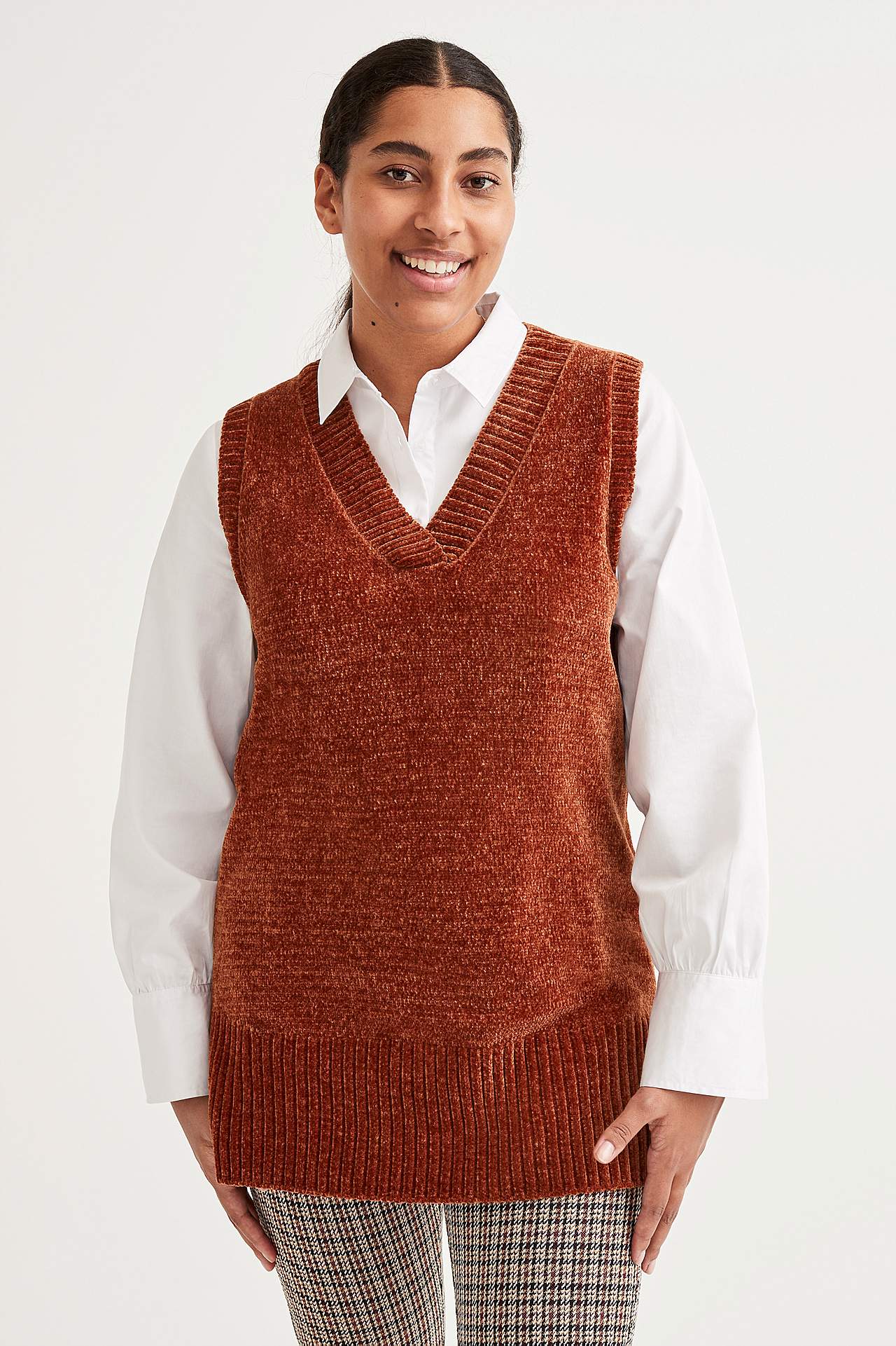 Soft waistcoat in chenille