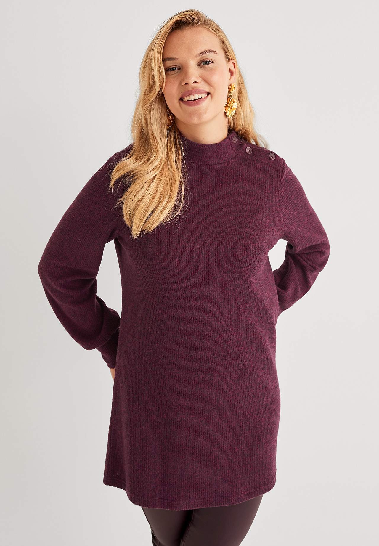 Soft tunic with turtleneck
